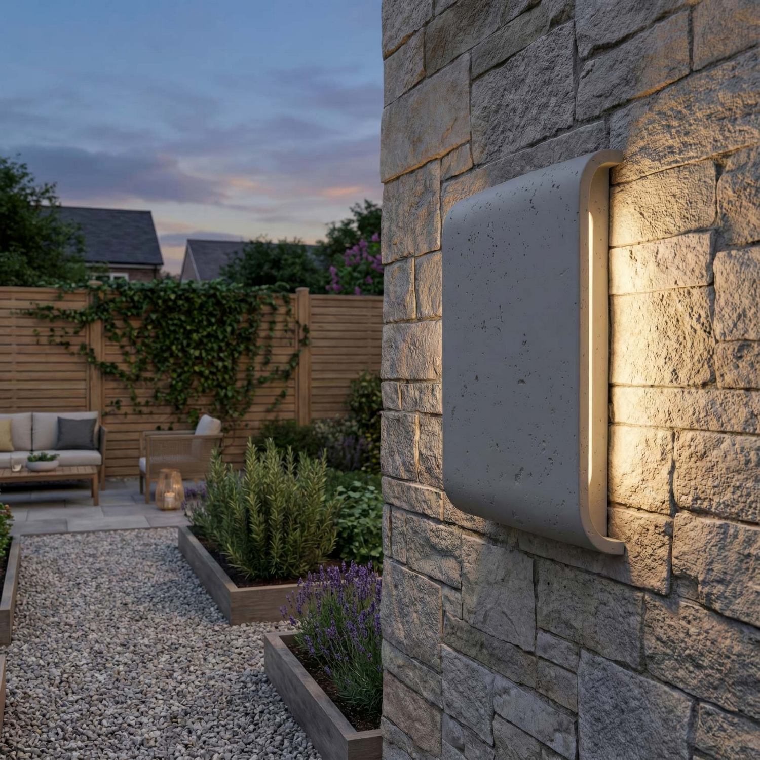 Golden - 7280-OWL9 GT - LED Outdoor Wall Mount - Stela - Gray Travertine