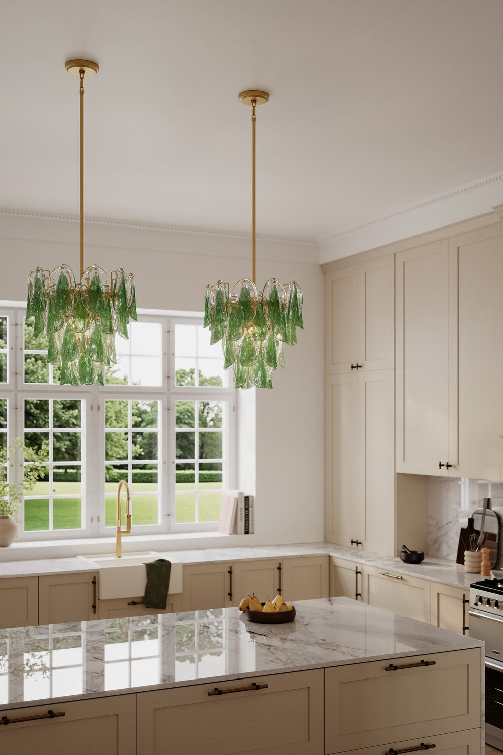 Metropolitan - N3475-G-732 - Five Light Pendant - Verla Crest - Legacy Brass