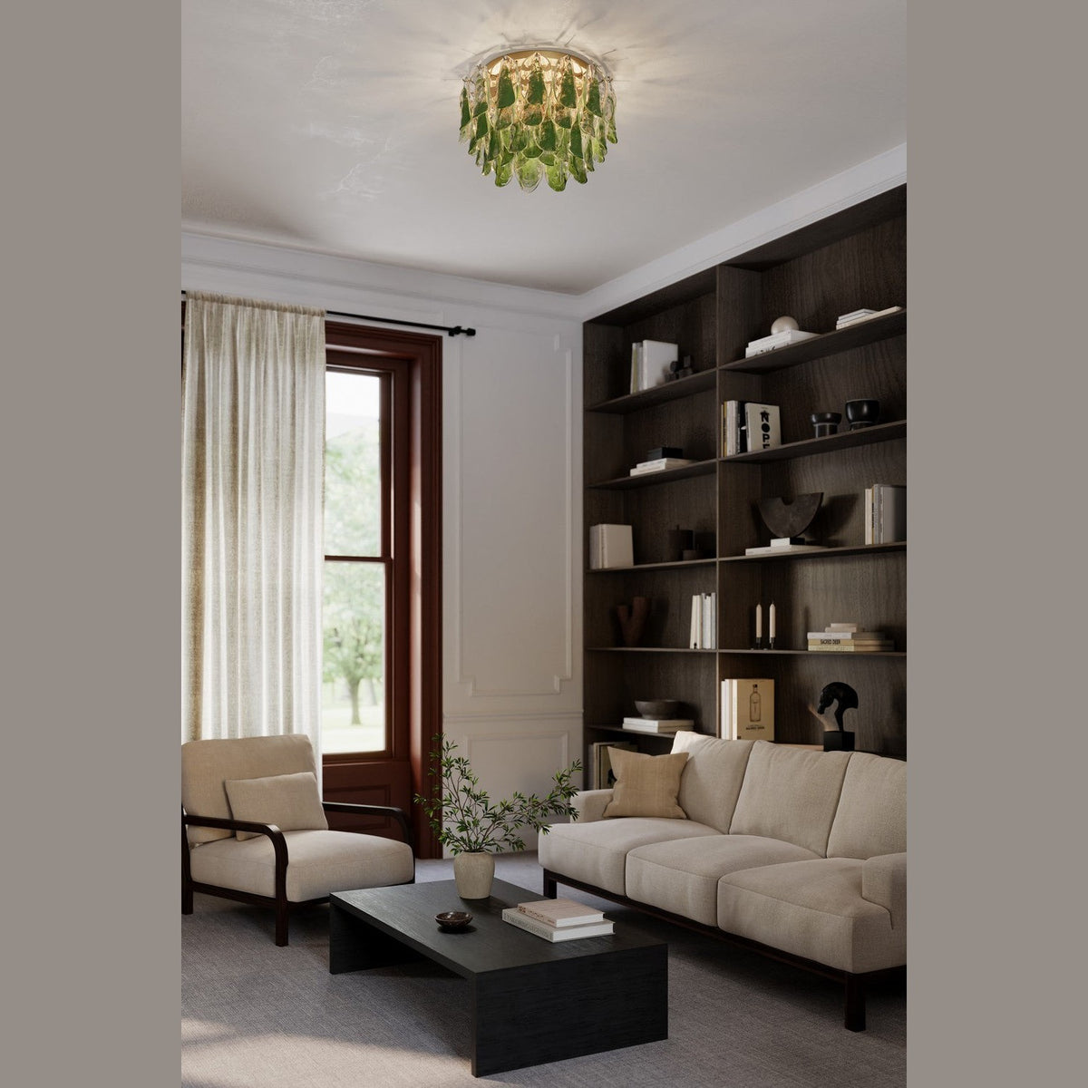 Metropolitan - N3476-G-732 - Six Light Flush Mount - Verla Crest - Legacy Brass
