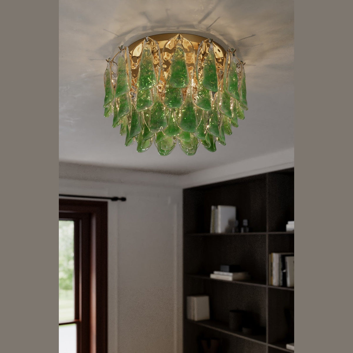 Metropolitan - N3476-G-732 - Six Light Flush Mount - Verla Crest - Legacy Brass