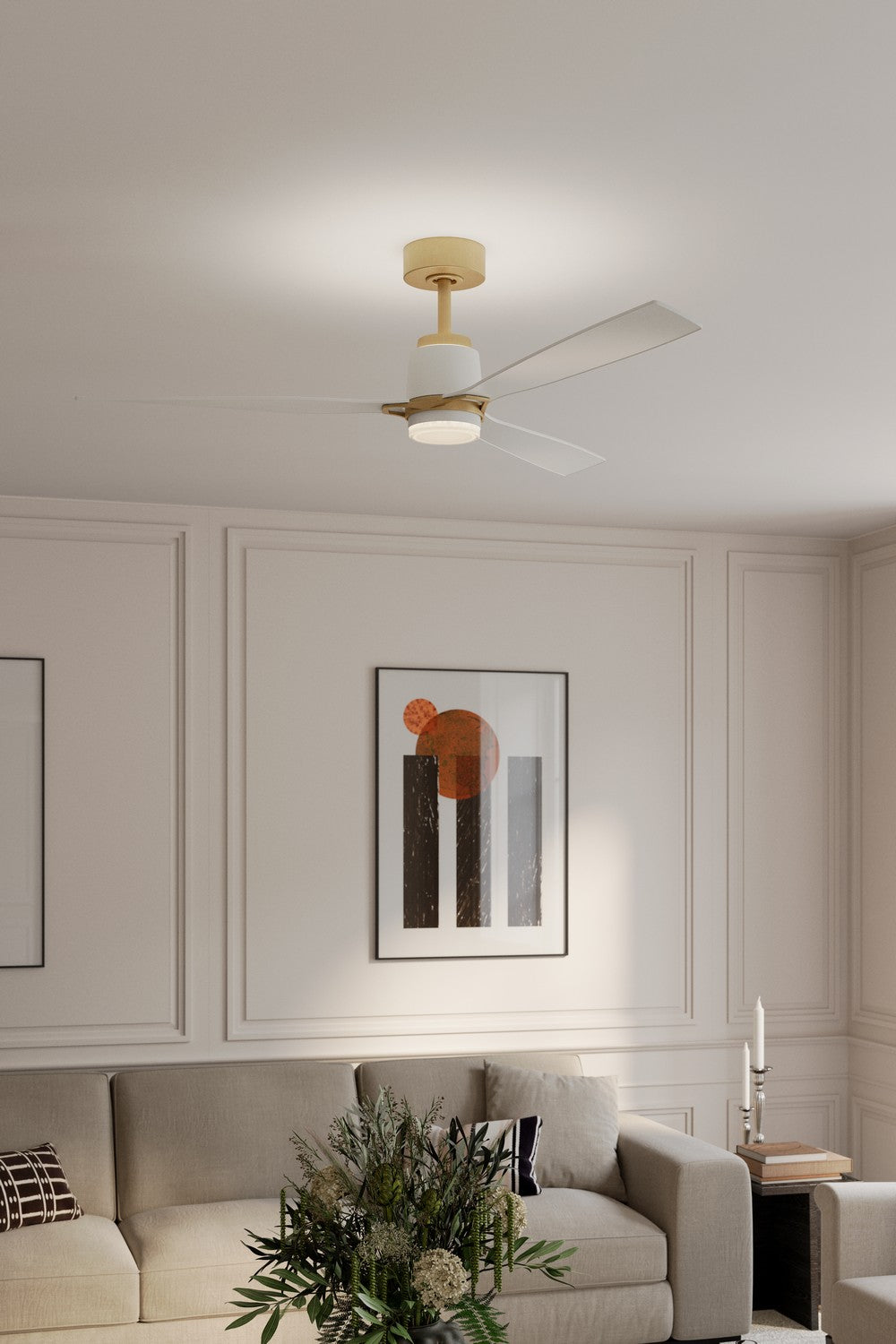 Minka Aire - F778L-LBR/WHF - 53" Ceiling Fan - Foxden - Legacy Brass