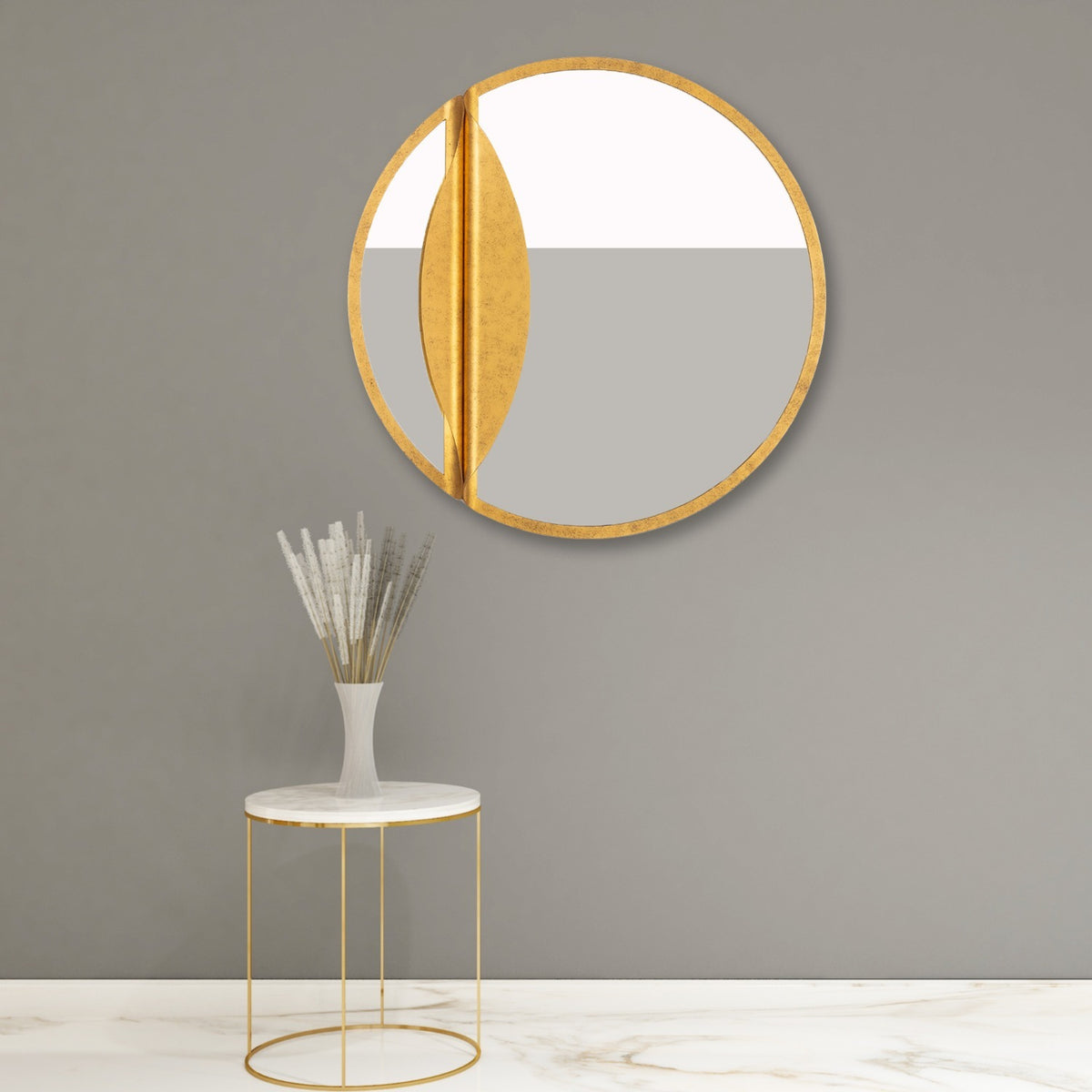 Kalco - 803905 - One Light Mirror - Divisio - Oxidized Gold Leaf