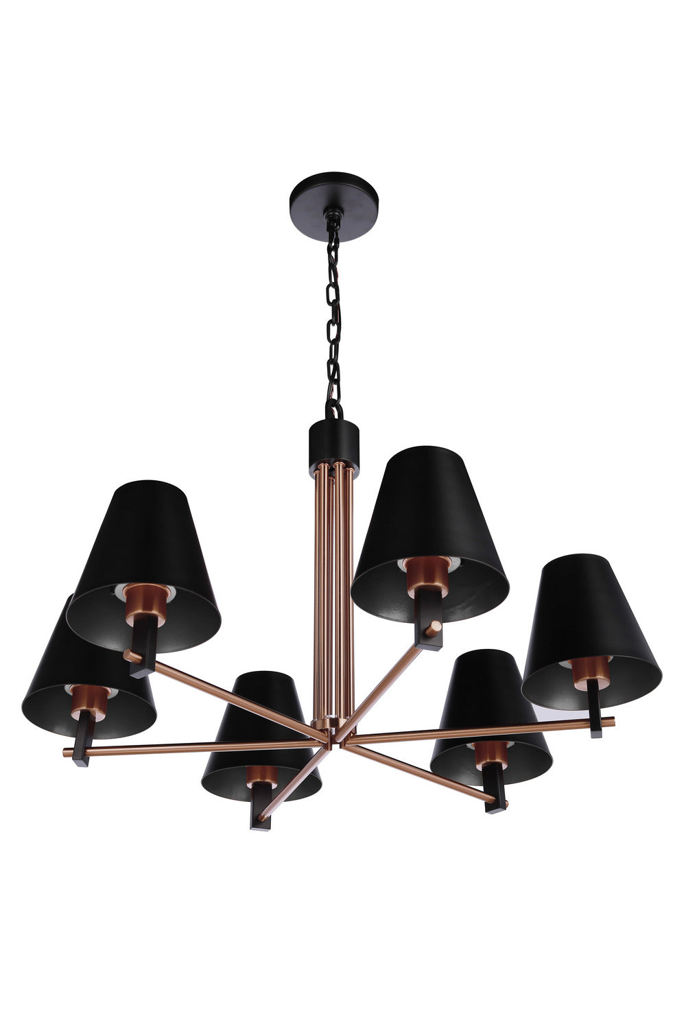 Craftmade - 60926-FBSB - Six Light Chandelier - Blake - Flat Black/Satin Brass
