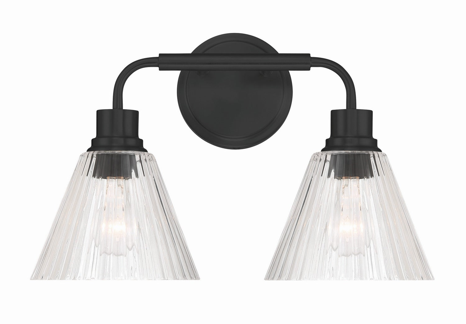 Craftmade - 61102-FB - Two Light Vanity - Pleated - Flat Black