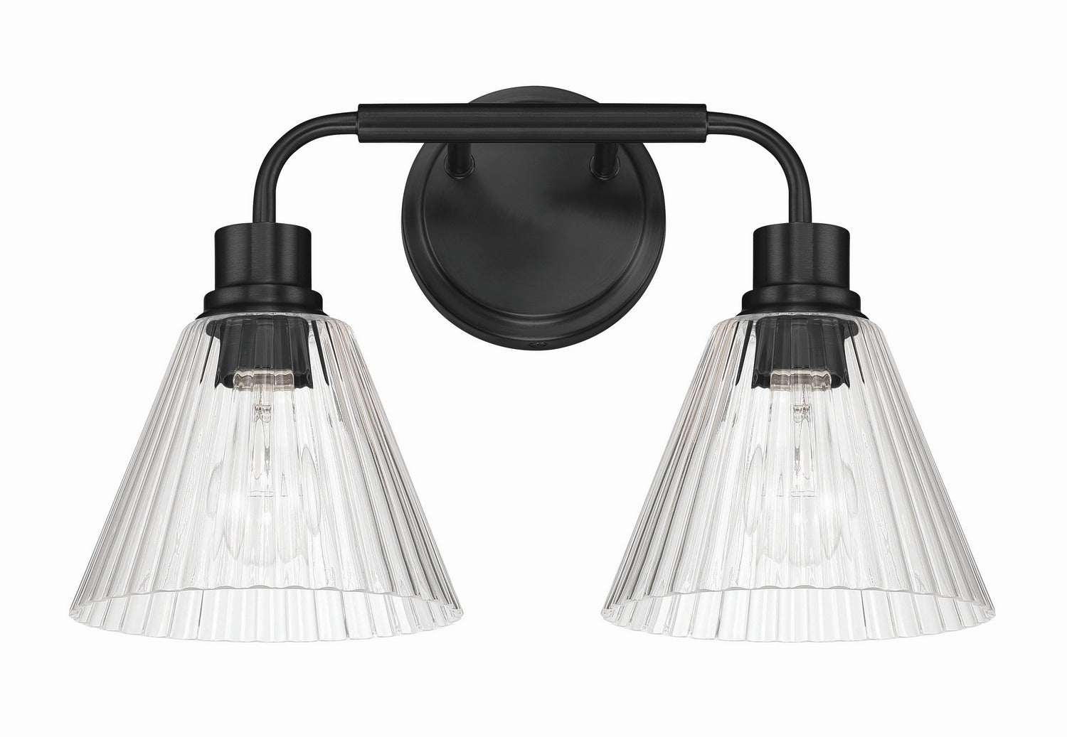 Craftmade - 61102-FB - Two Light Vanity - Pleated - Flat Black