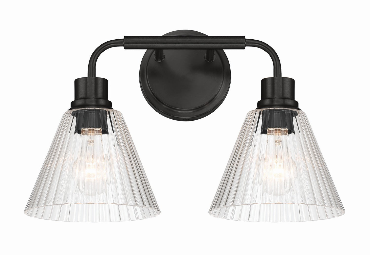 Craftmade - 61102-FB - Two Light Vanity - Pleated - Flat Black