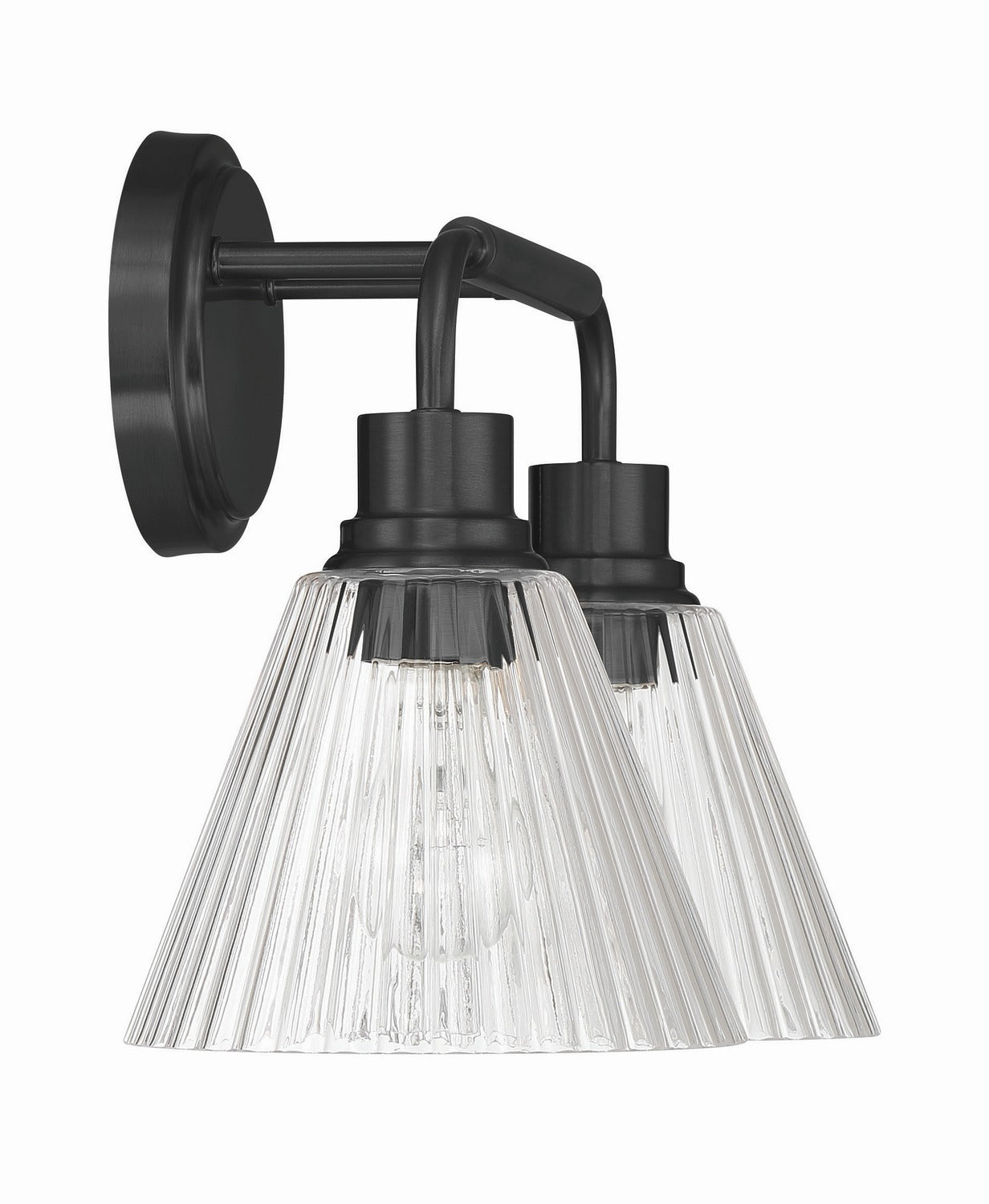 Craftmade - 61102-FB - Two Light Vanity - Pleated - Flat Black