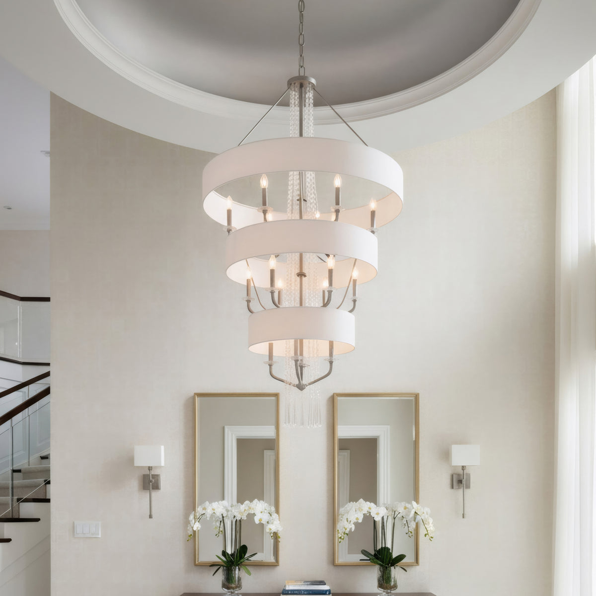 Varaluz - 270P15TR - 15 Light Pendant - Barcelona - Transcend Silver