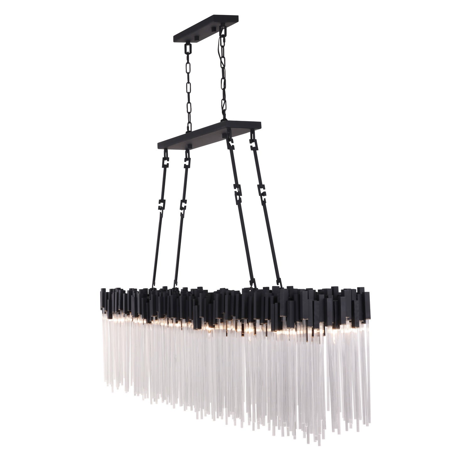 Varaluz - 309N12MBFG - 12 Light Linear Chandelier - Matrix - Matte Black/French Gold