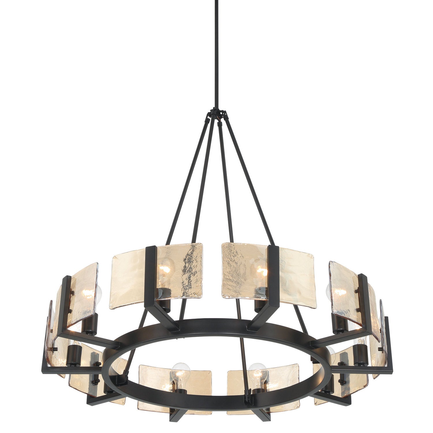 Golden - 3164-10 BLK-AWG - Ten Light Chandelier - Aenon - Matte Black