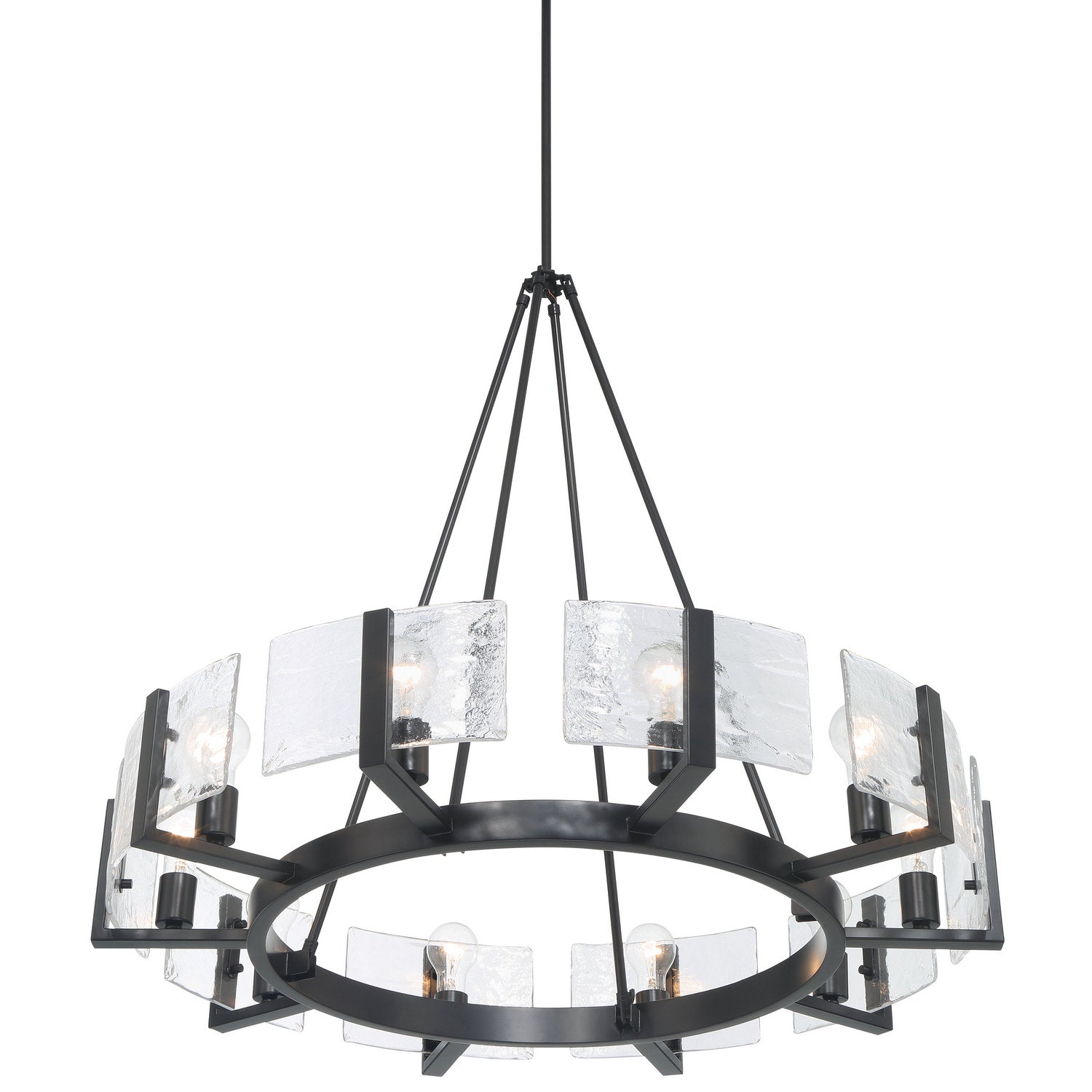 Golden - 3164-10 BLK-HWG - Ten Light Chandelier - Aenon - Matte Black