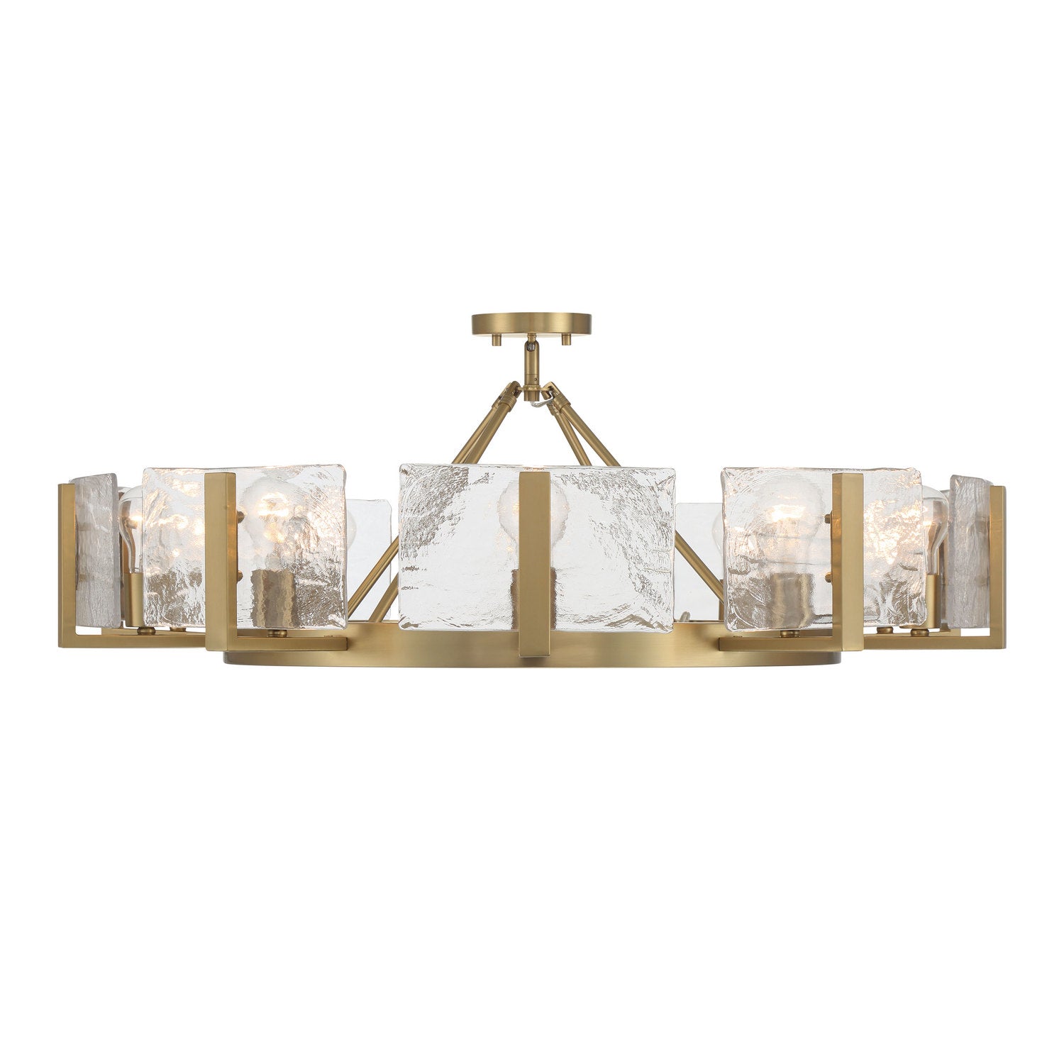 Golden - 3164-10SF BCB-HWG - Ten Light Semi-Flush Mount - Aenon - Brushed Champagne Brass