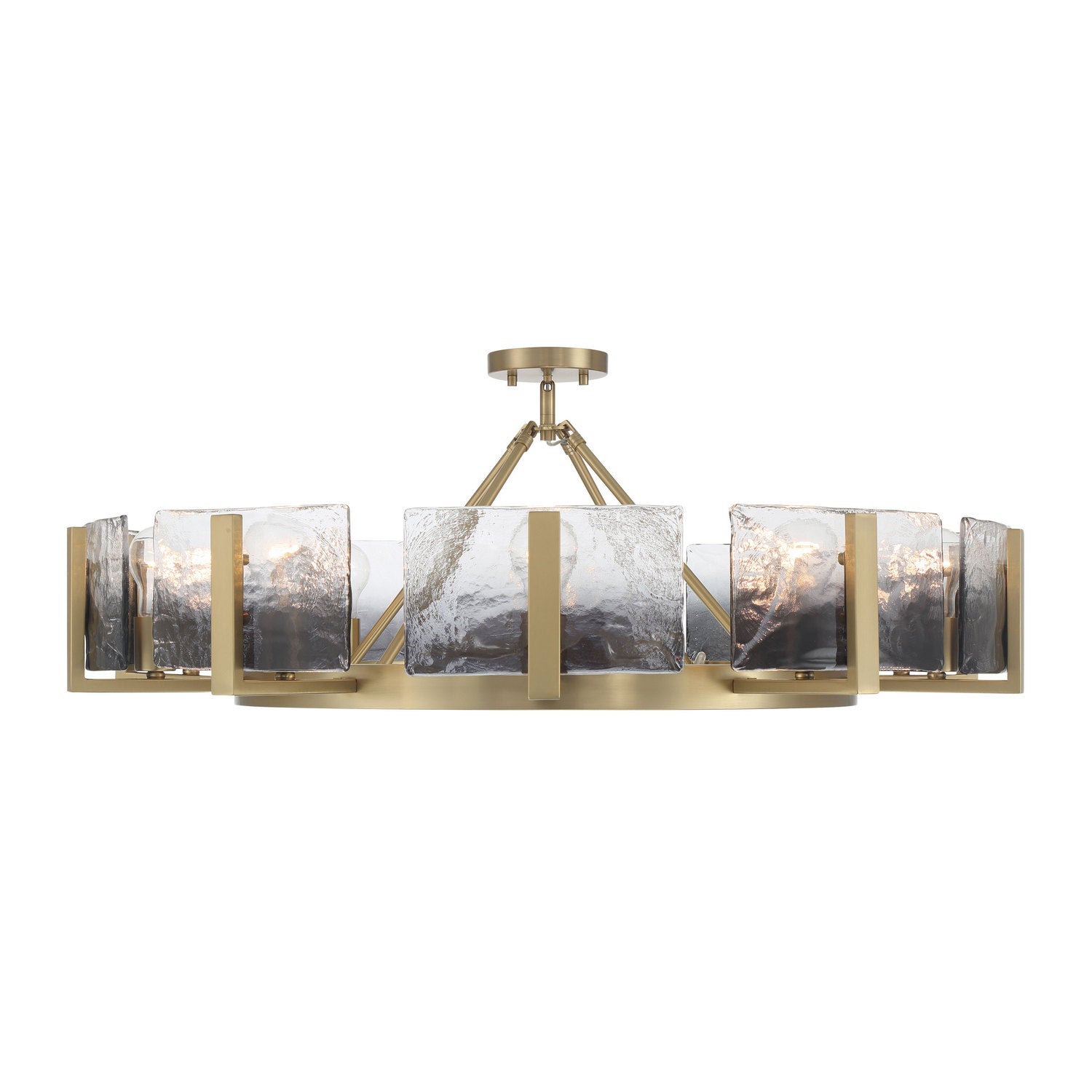 Golden - 3164-10SF BCB-SWG - Ten Light Semi-Flush Mount - Aenon - Brushed Champagne Brass