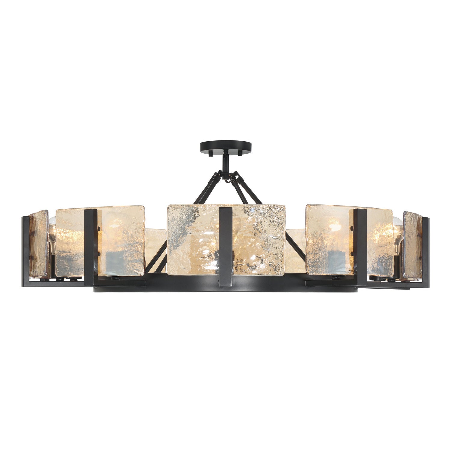 Golden - 3164-10SF BLK-AWG - Ten Light Semi-Flush Mount - Aenon - Matte Black