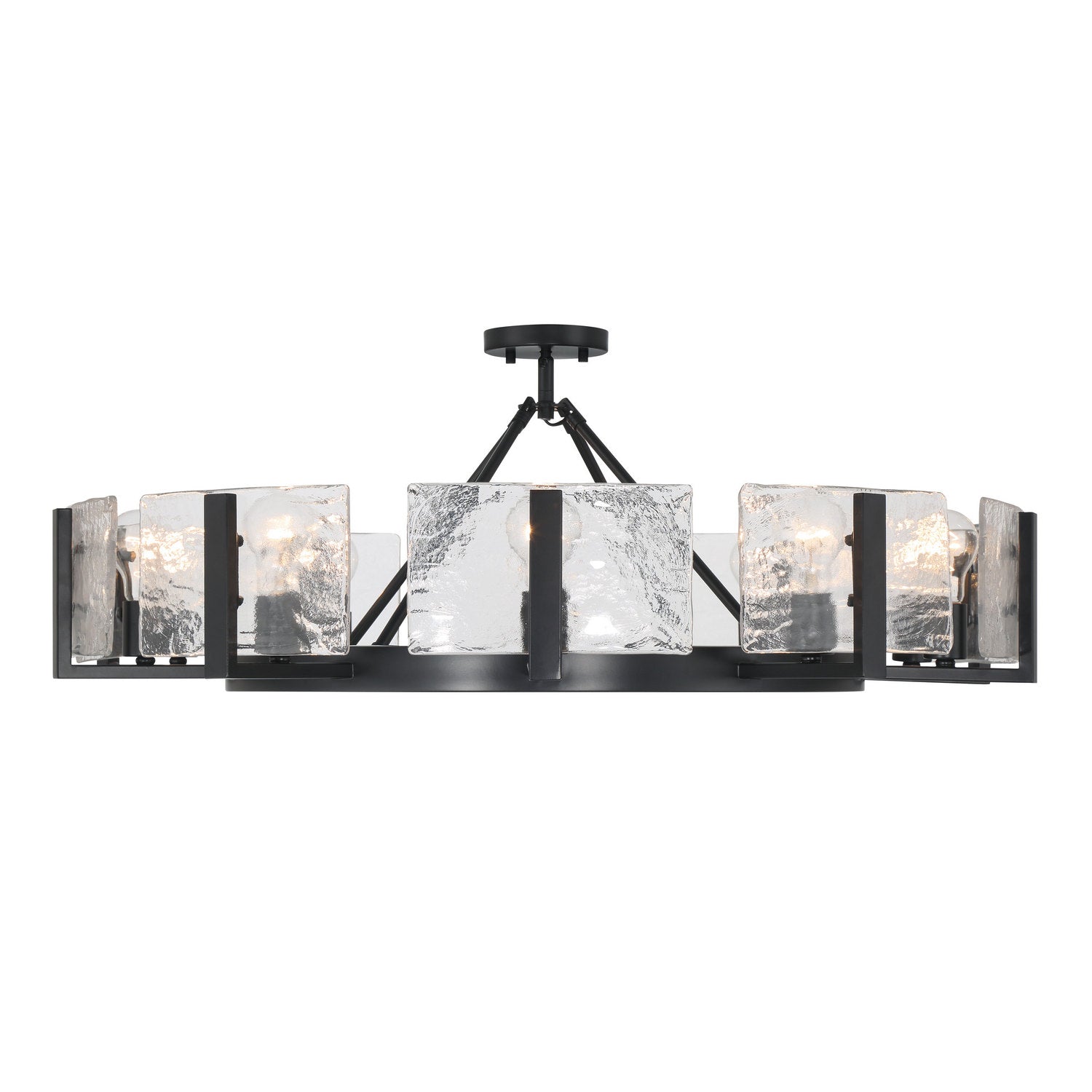 Golden - 3164-10SF BLK-HWG - Ten Light Semi-Flush Mount - Aenon - Matte Black