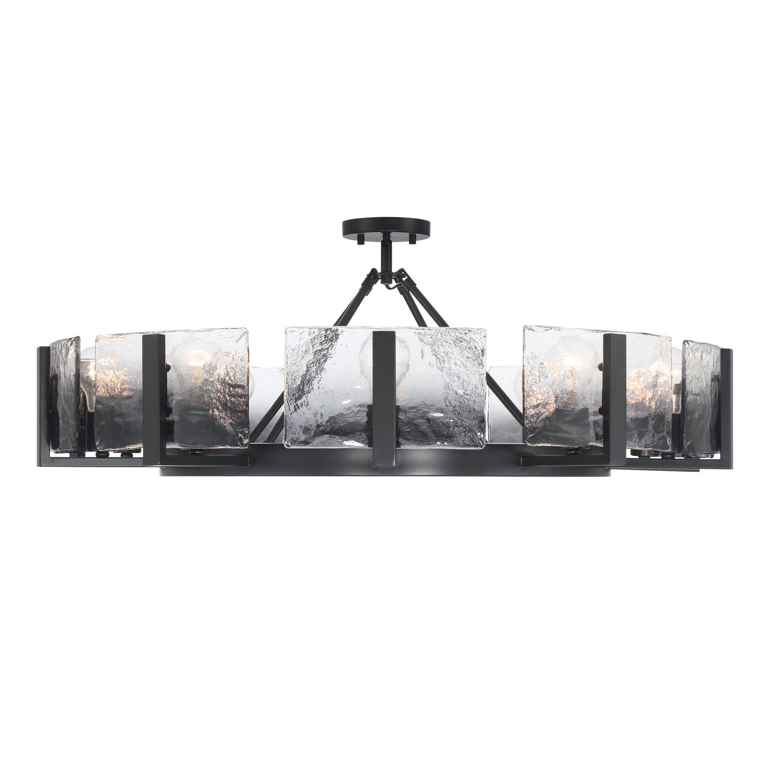 Golden - 3164-10SF BLK-SWG - Ten Light Semi-Flush Mount - Aenon - Matte Black