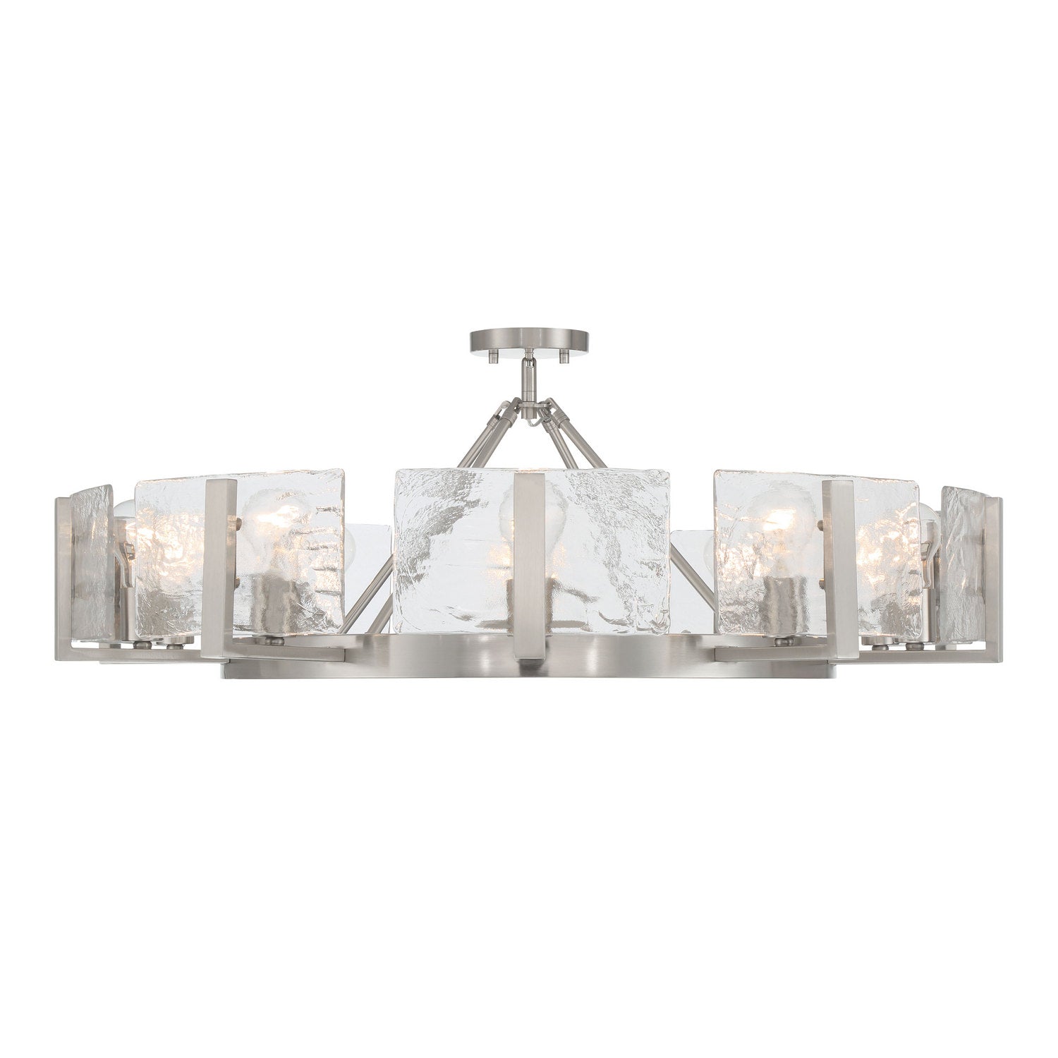 Golden - 3164-10SF PW-HWG - Ten Light Semi-Flush Mount - Aenon - Pewter