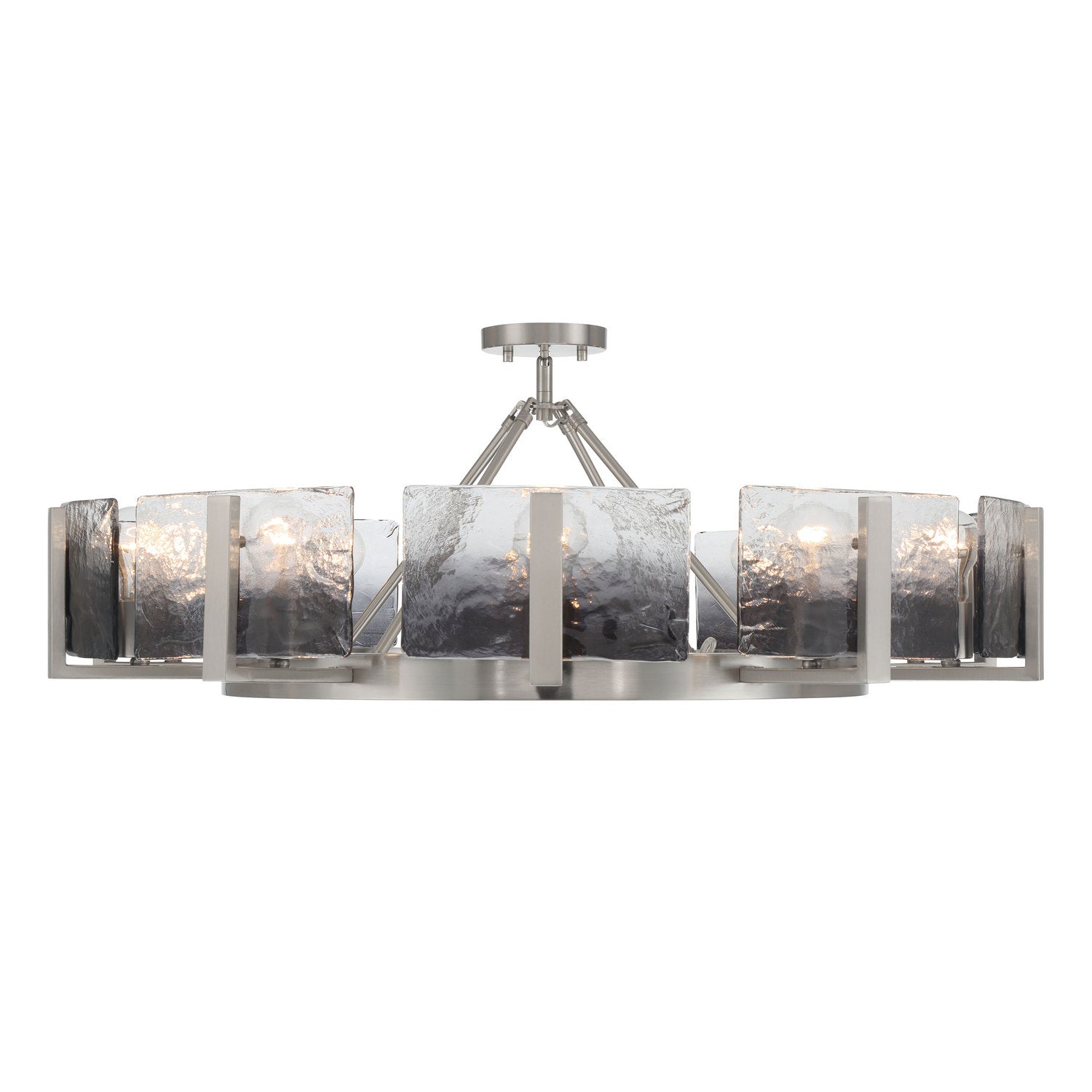 Golden - 3164-10SF PW-SWG - Ten Light Semi-Flush Mount - Aenon - Pewter