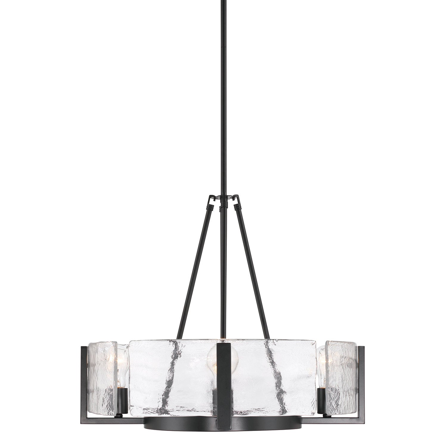 Golden - 3164-4 BLK-HWG - Four Light Chandelier - Aenon - Matte Black