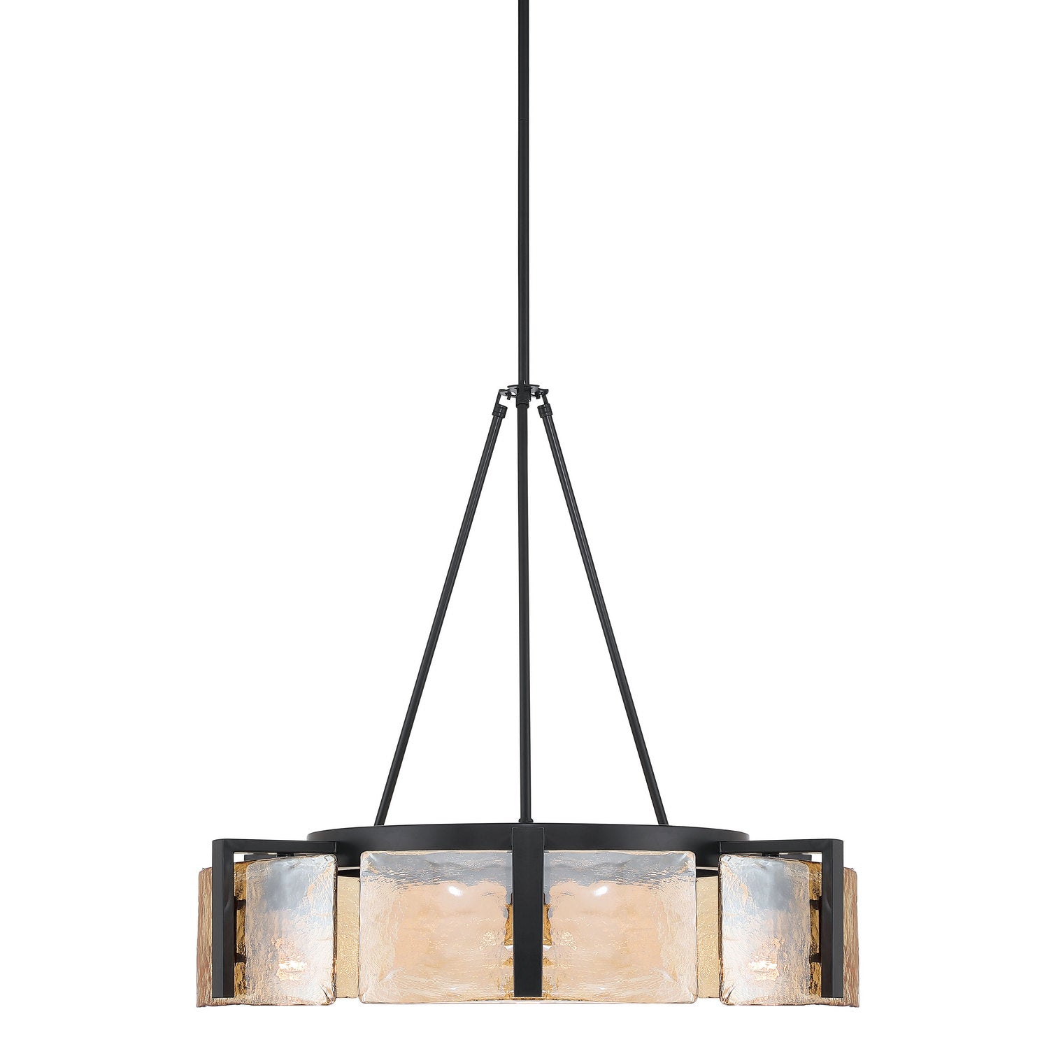 Golden - 3164-6 BLK-AWG - Six Light Chandelier - Aenon - Matte Black