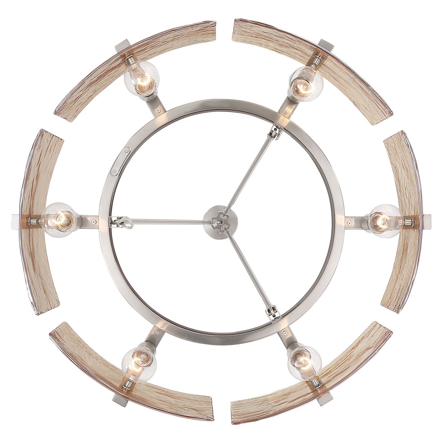 Golden - 3164-6 PW-AWG - Six Light Chandelier - Aenon - Pewter
