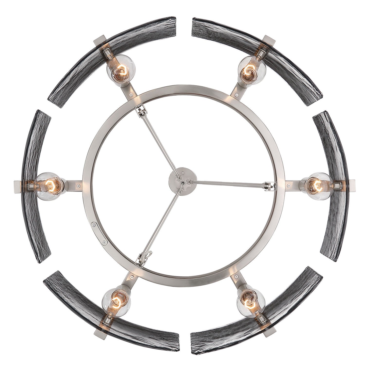 Golden - 3164-6 PW-SWG - Six Light Chandelier - Aenon - Pewter