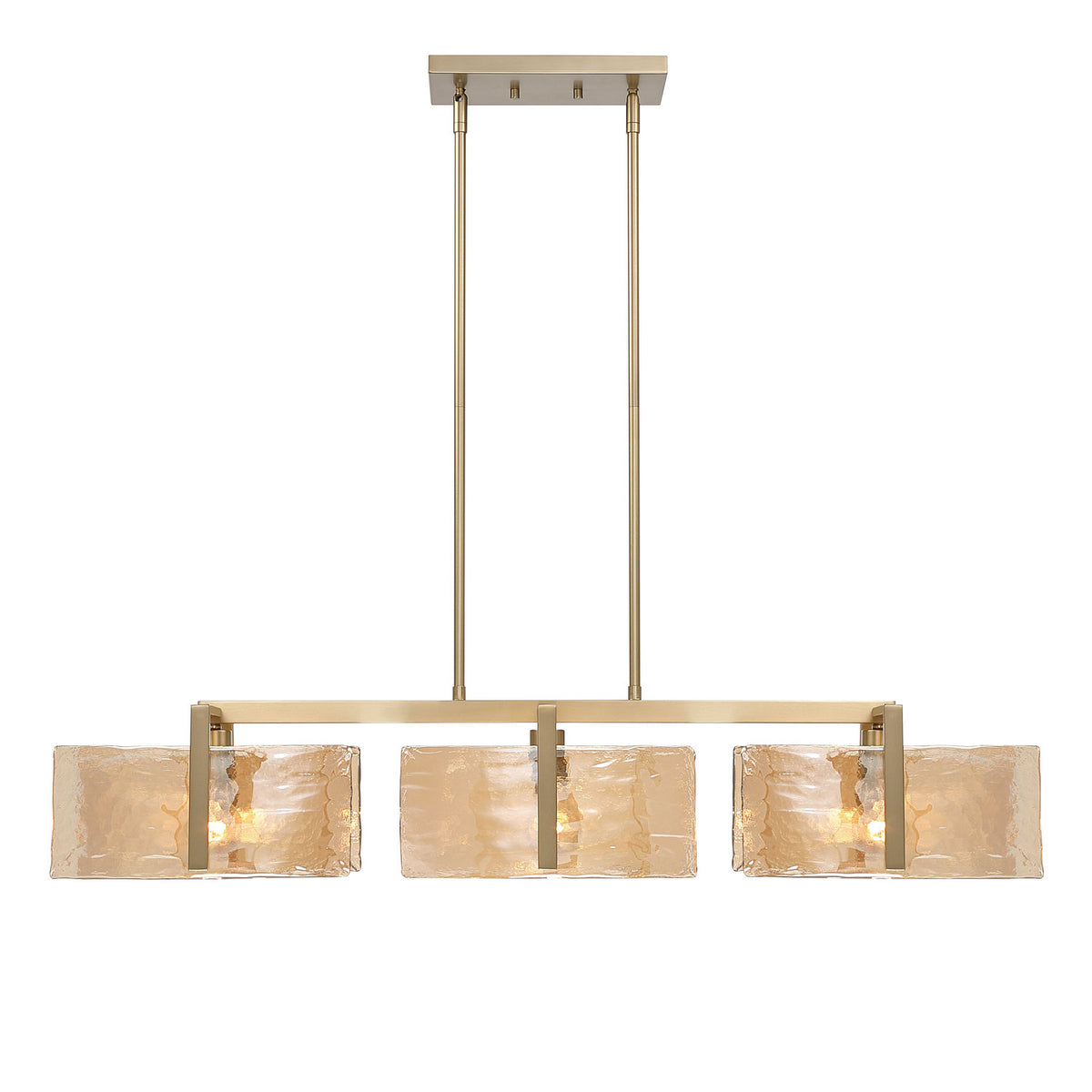 Golden - 3164-LP BCB-AWG - Three Light Island Pendant - Aenon - Brushed Champagne Brass