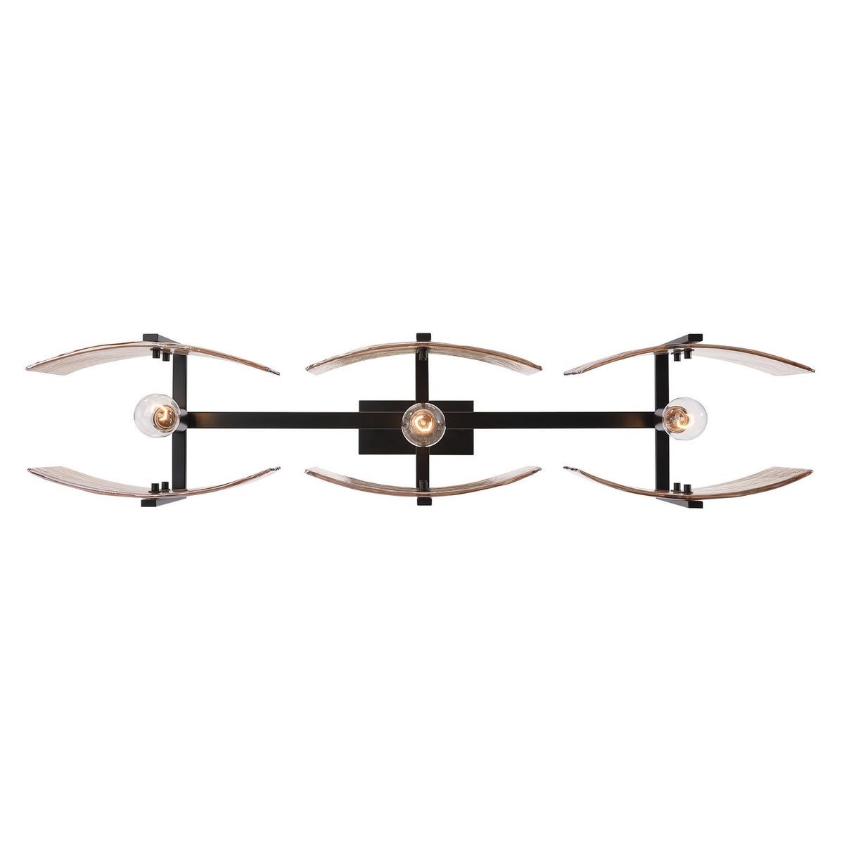 Golden - 3164-LP BLK-AWG - Three Light Island Pendant - Aenon - Matte Black