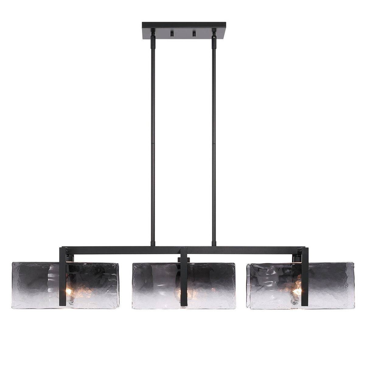 Golden - 3164-LP BLK-SWG - Three Light Island Pendant - Aenon - Matte Black