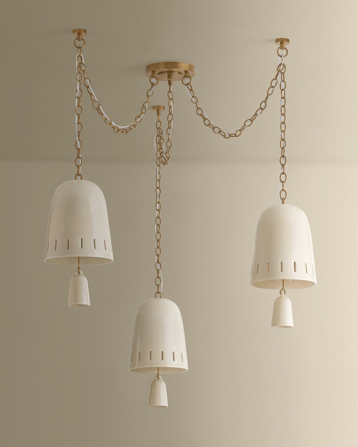 Hudson Valley - 3635-PBR/CIC - Three Light Chandelier - Omi - Patina Brass