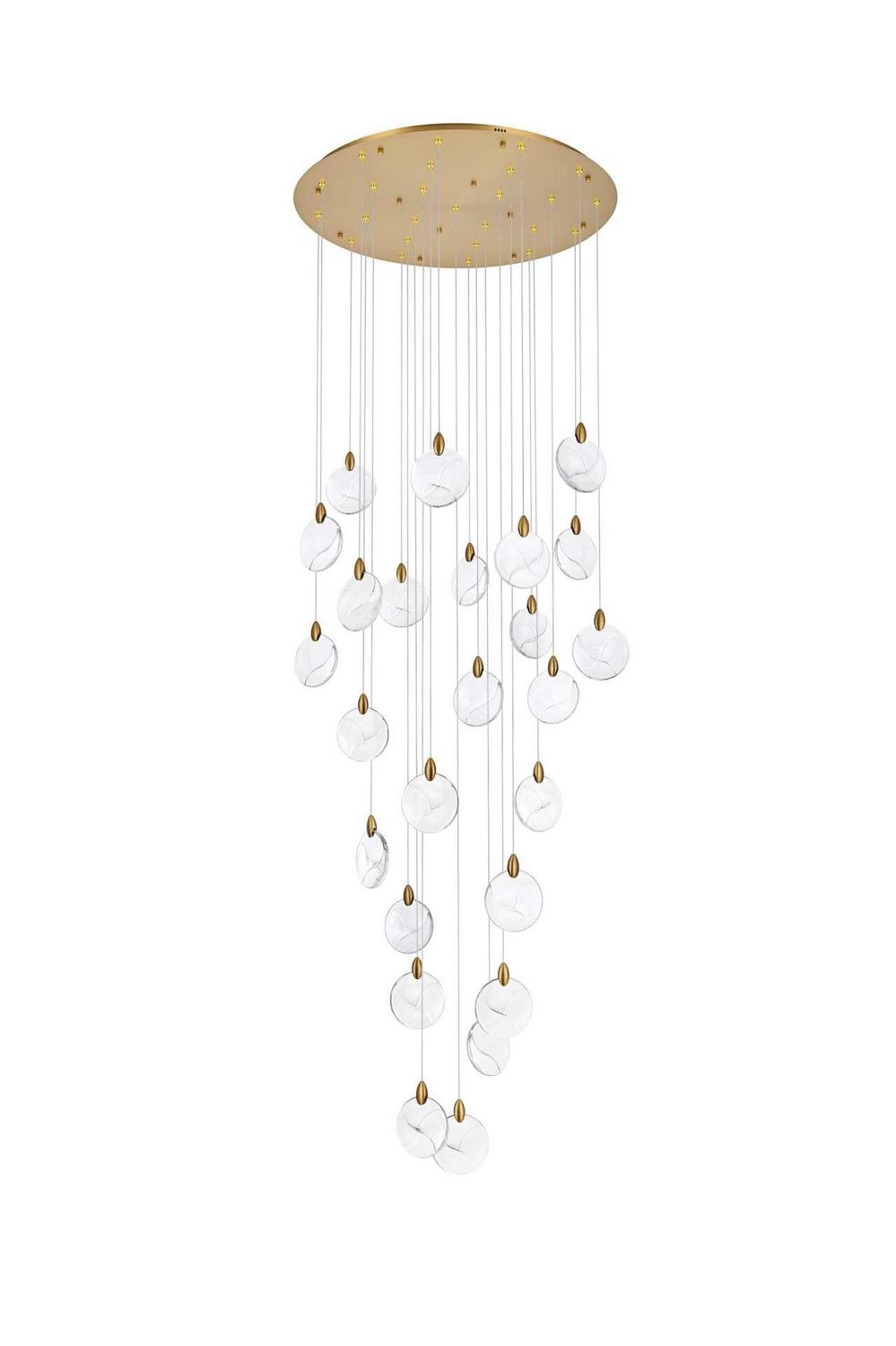 Elegant Lighting - 1012G36SG-01CR - LED Chandelier - Avery - Satin Gold