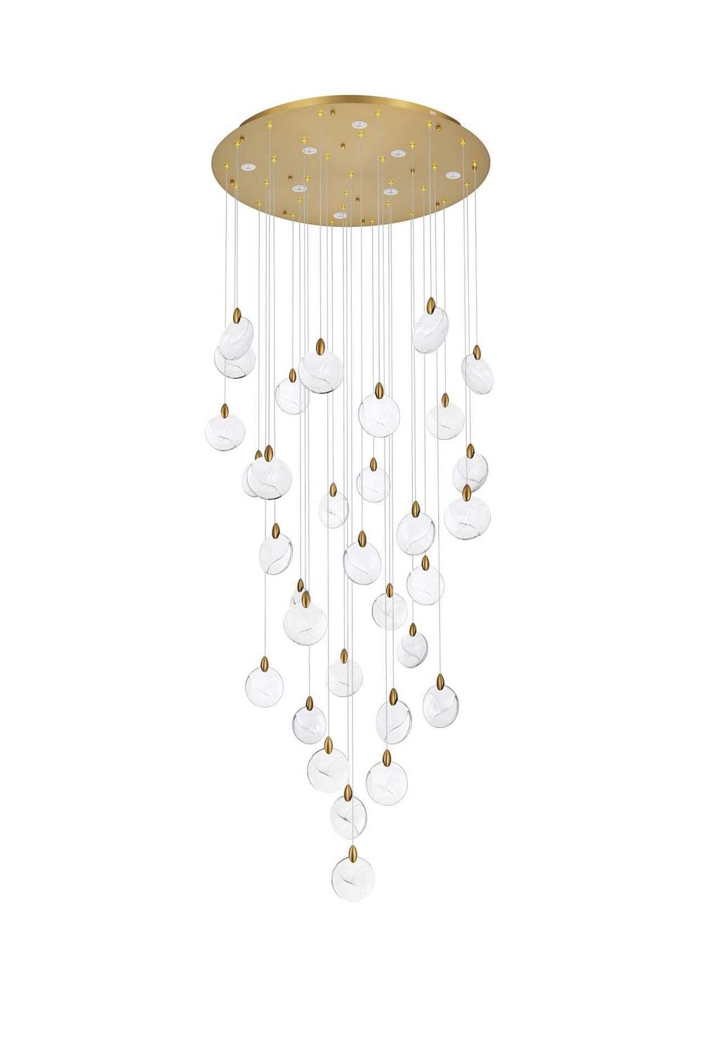 Elegant Lighting - 1012G42SG-01CR - LED Chandelier - Avery - Satin Gold