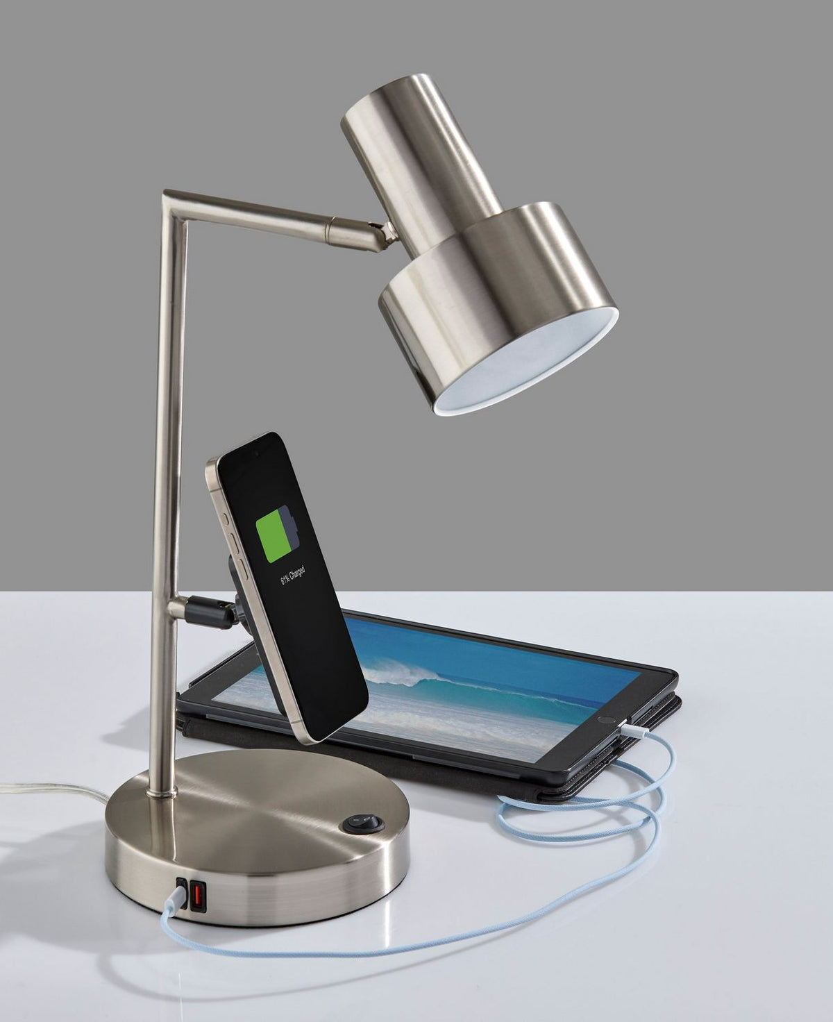 Adesso Home - 2606-22 - Desk Lamp - Rowe - Brushed Steel
