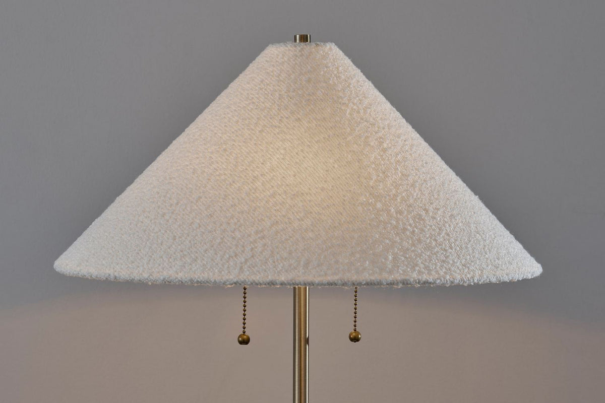 Adesso Home - 3246-02 - Two Light Floor Lamp - Waylon - White & Antique Brass