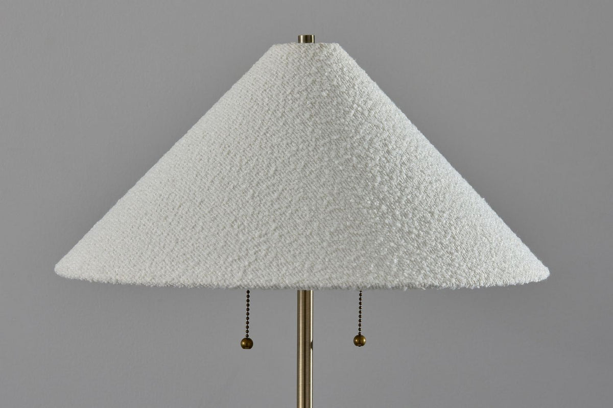 Adesso Home - 3246-02 - Two Light Floor Lamp - Waylon - White & Antique Brass