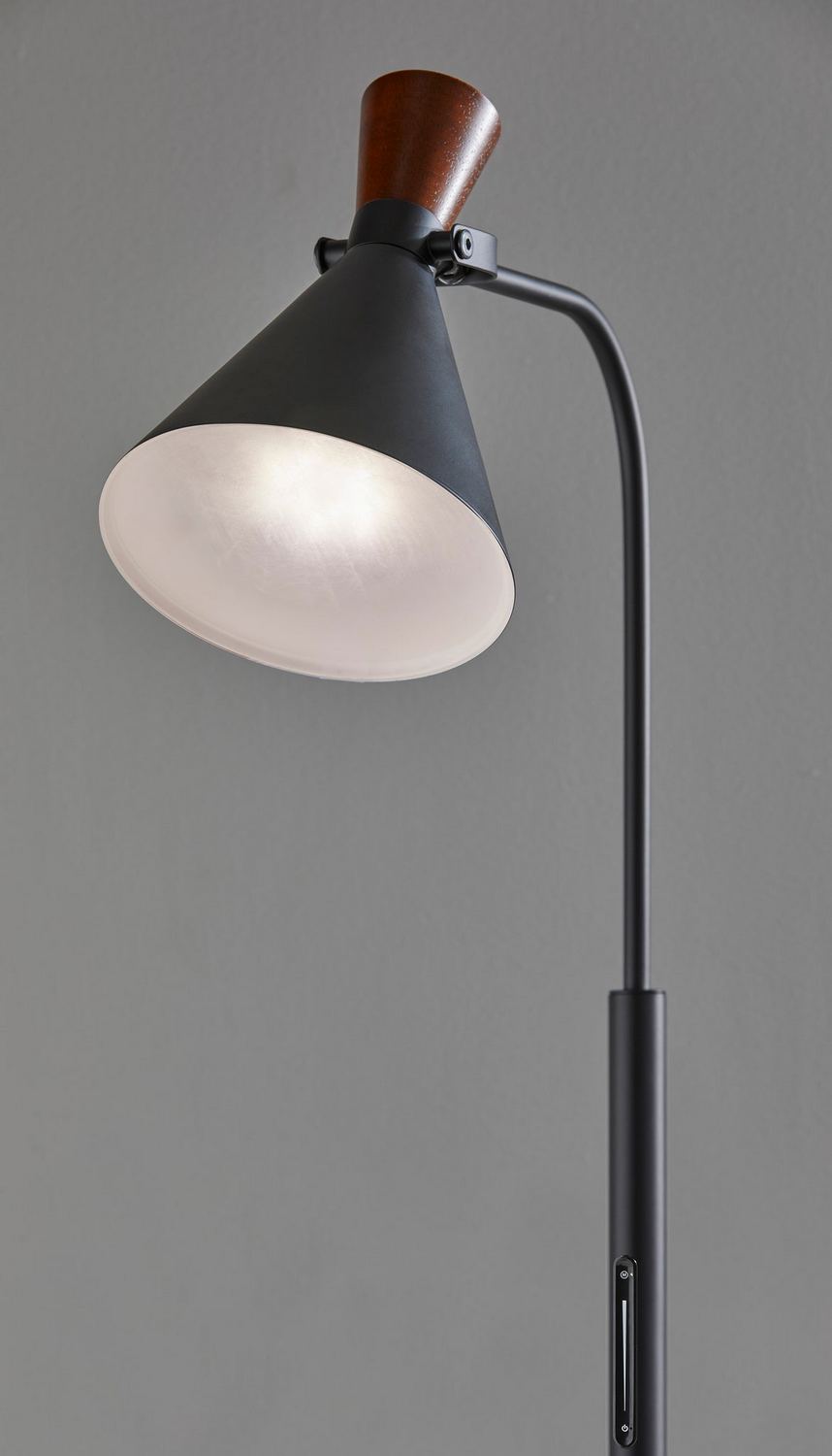 Adesso Home - HW-F3652A - LED Floor Lamp - Black/Walnut