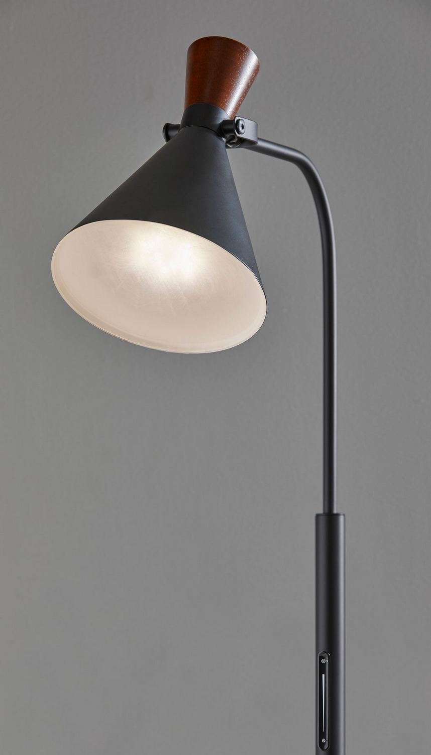 Adesso Home - HW-F3652A - LED Floor Lamp - Black/Walnut