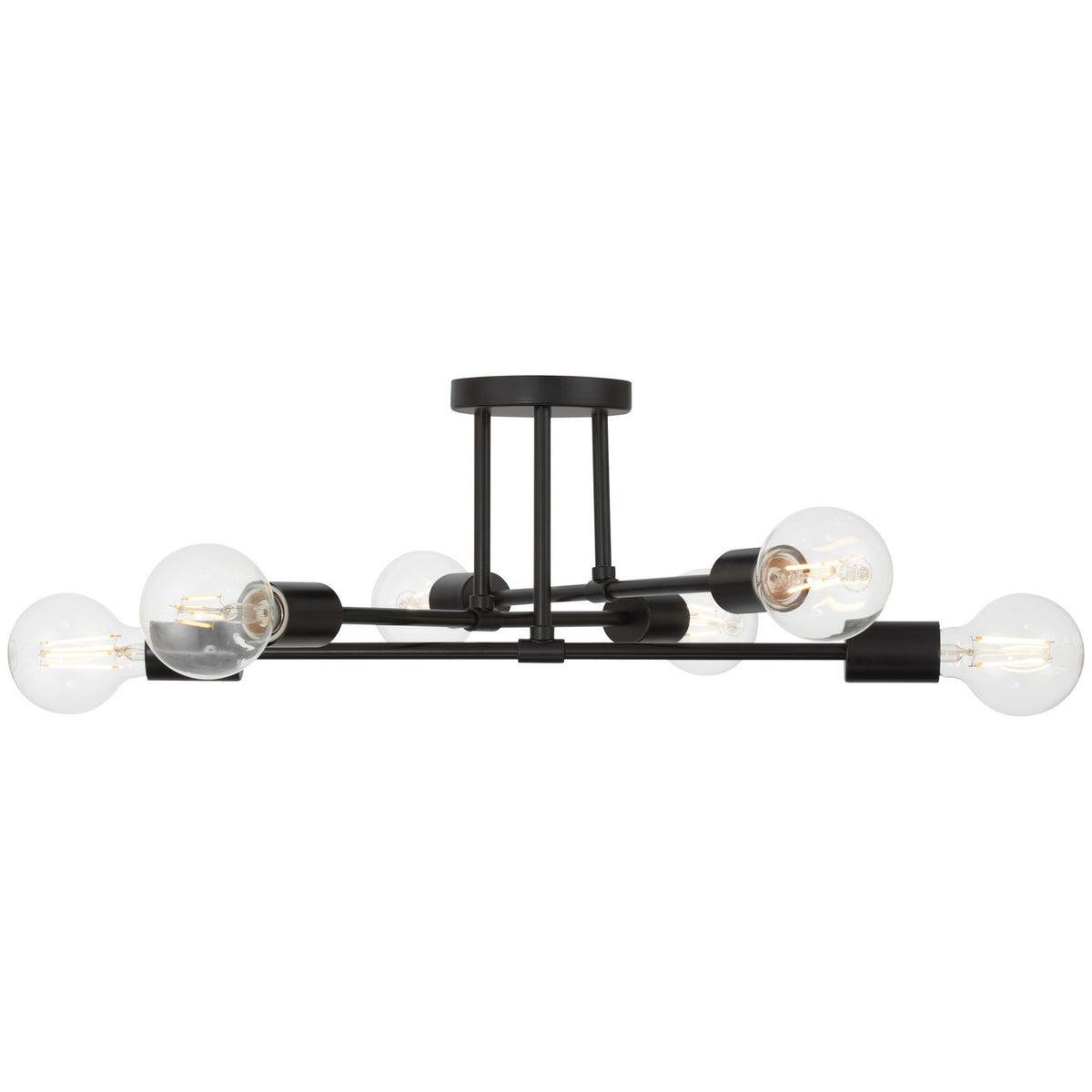 Access - 63042-MBL - Six Light Semi Flush Mount - Marin - Matte Black