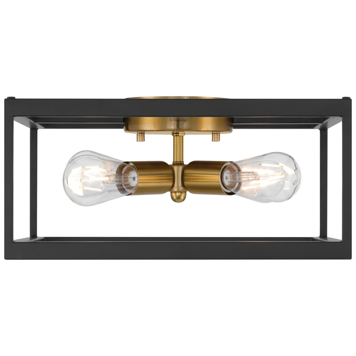 Access - 63046-BWA - Four Light Flush Mount - Nikki - Black w/Antique Brushed Brass