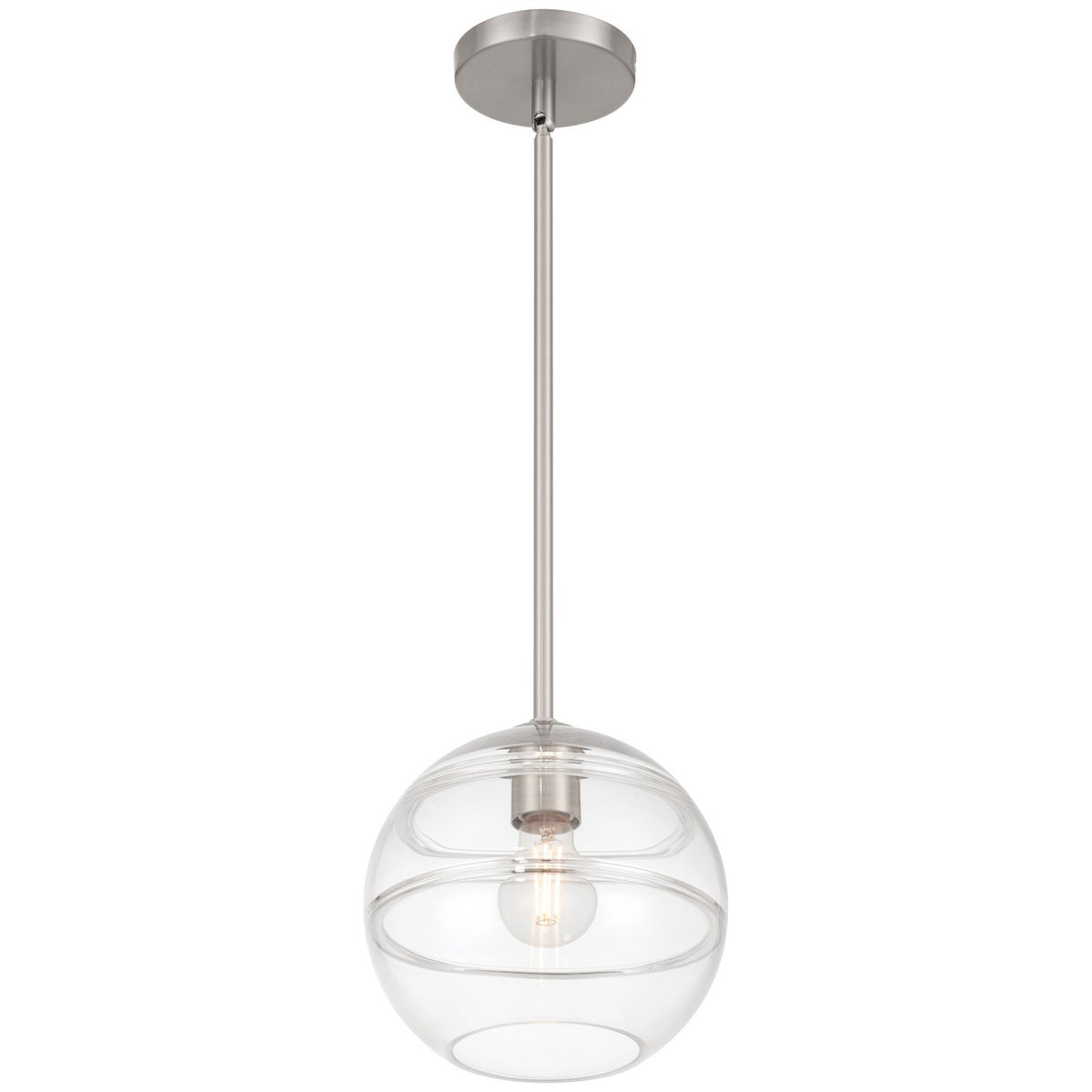 Access - 63092-BS/CRB - One Light Pendant - Swirl - Brushed Steel