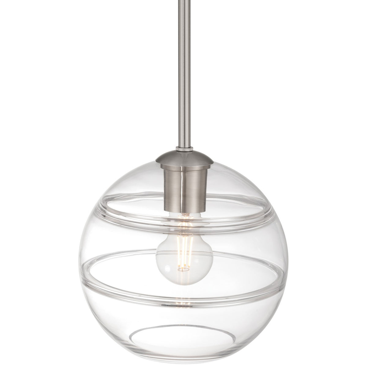Access - 63092-BS/CRB - One Light Pendant - Swirl - Brushed Steel