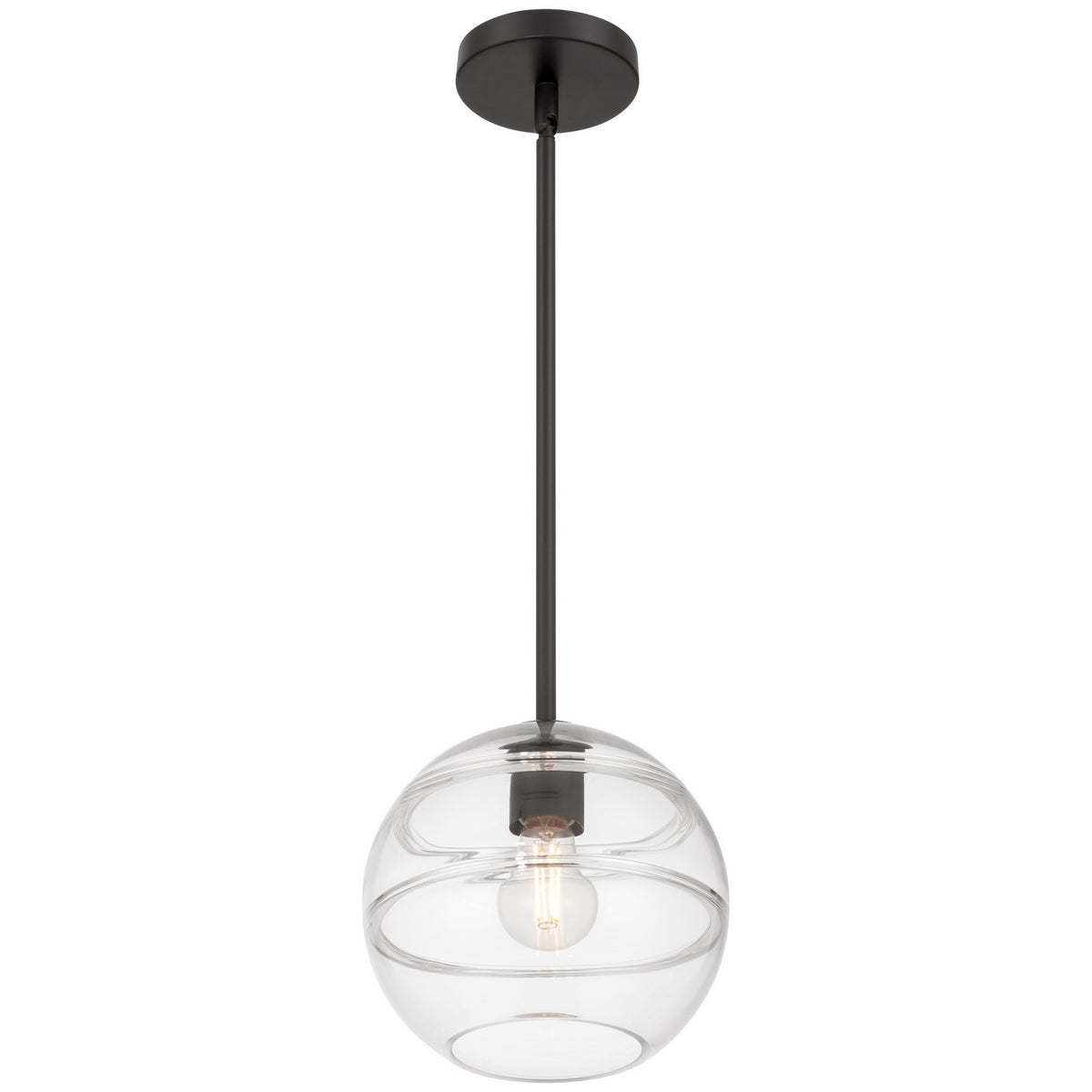 Access - 63092-MBL/CRB - One Light Pendant - Swirl - Matte Black