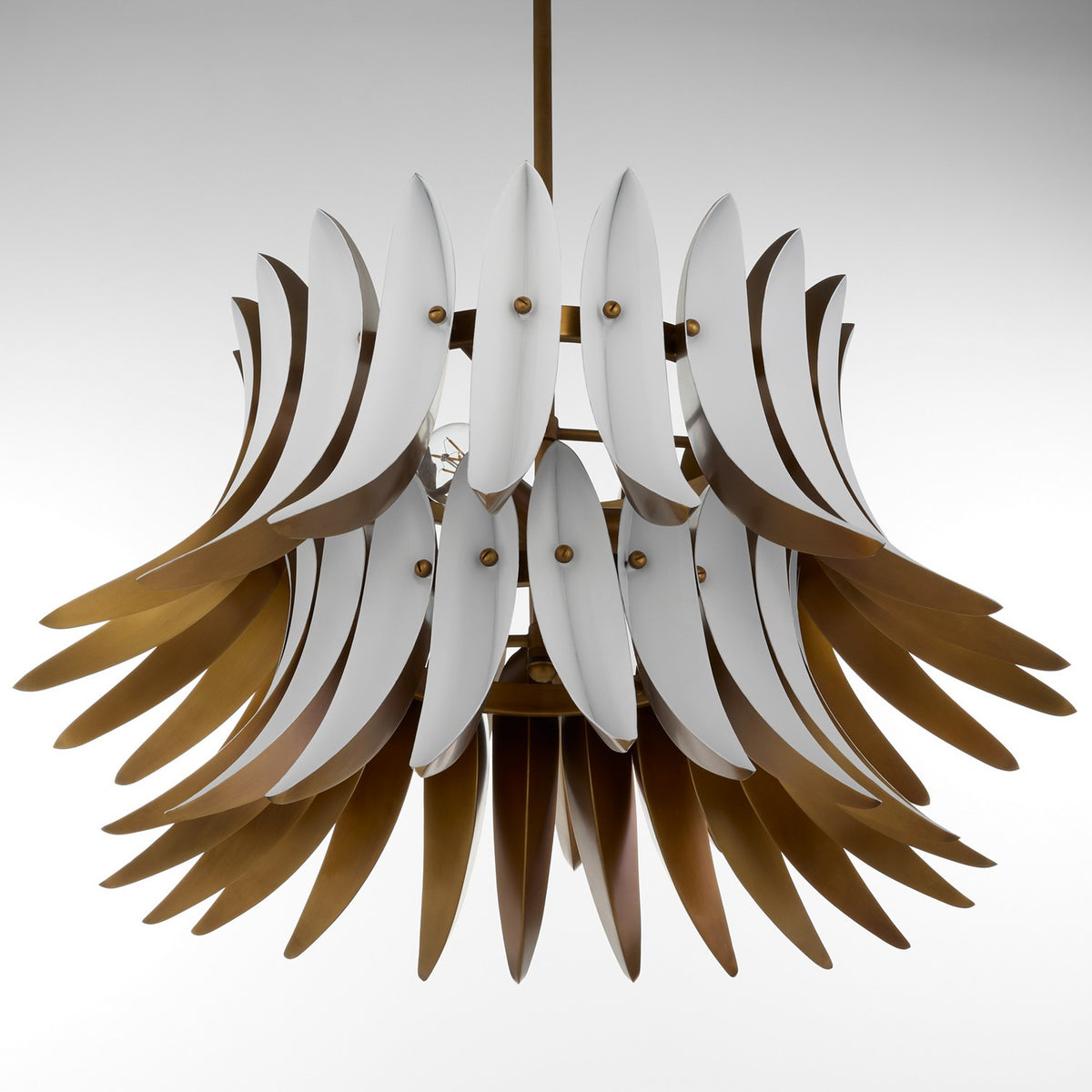 Quorum - 825-3-4708 - Three Light Pendant - Aldridge - Brushed Brass|Studio White