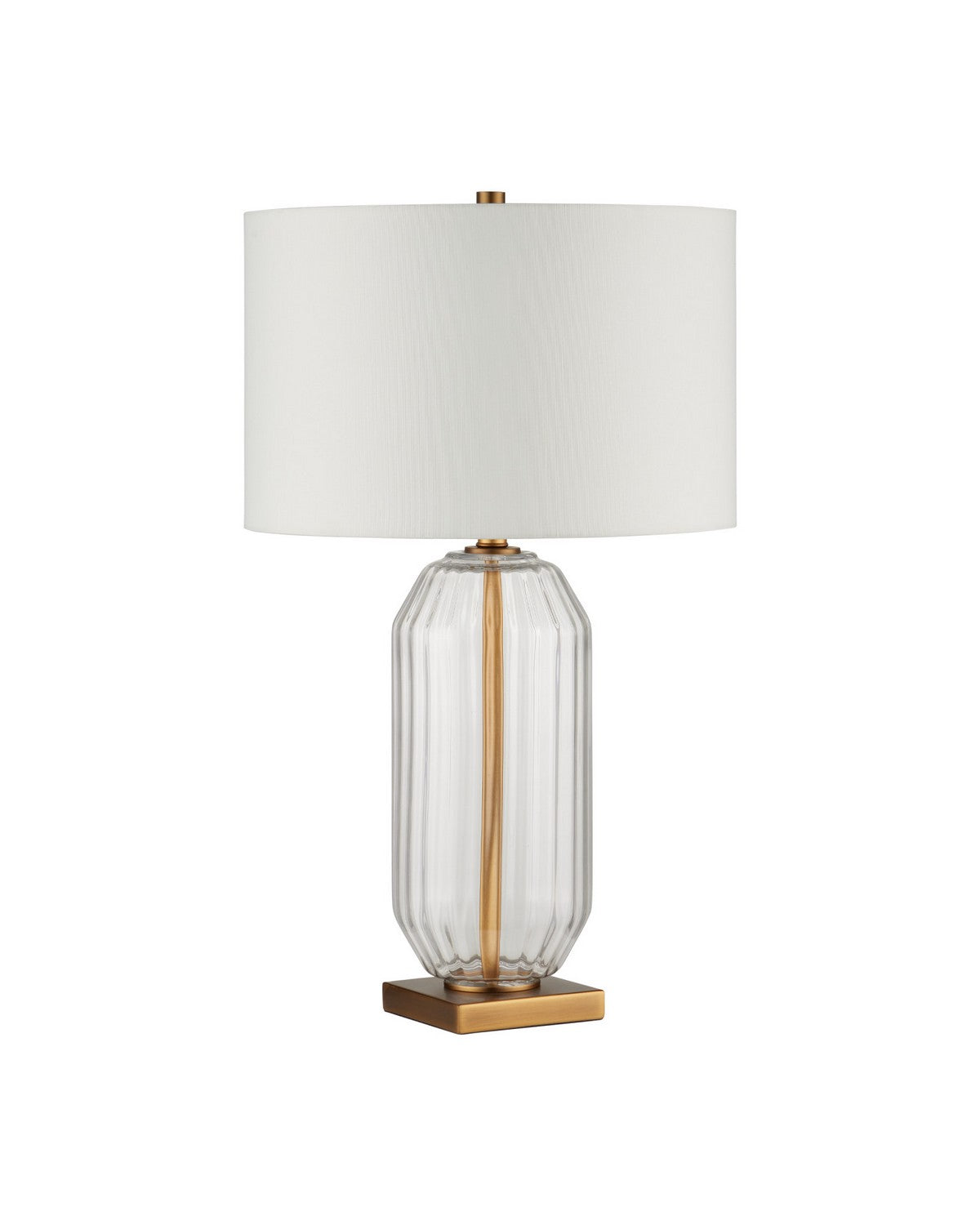 Currey and Company - 6000-1118 - One Light Table Lamp - Entasis - Clear / Aged Brass