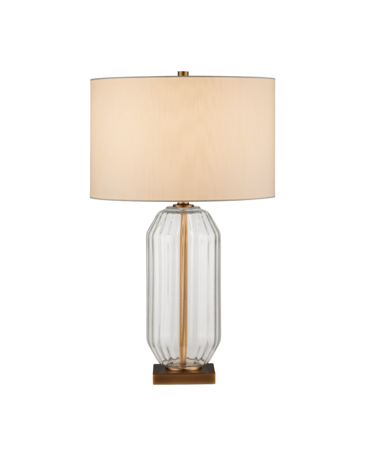 Currey and Company - 6000-1118 - One Light Table Lamp - Entasis - Clear / Aged Brass
