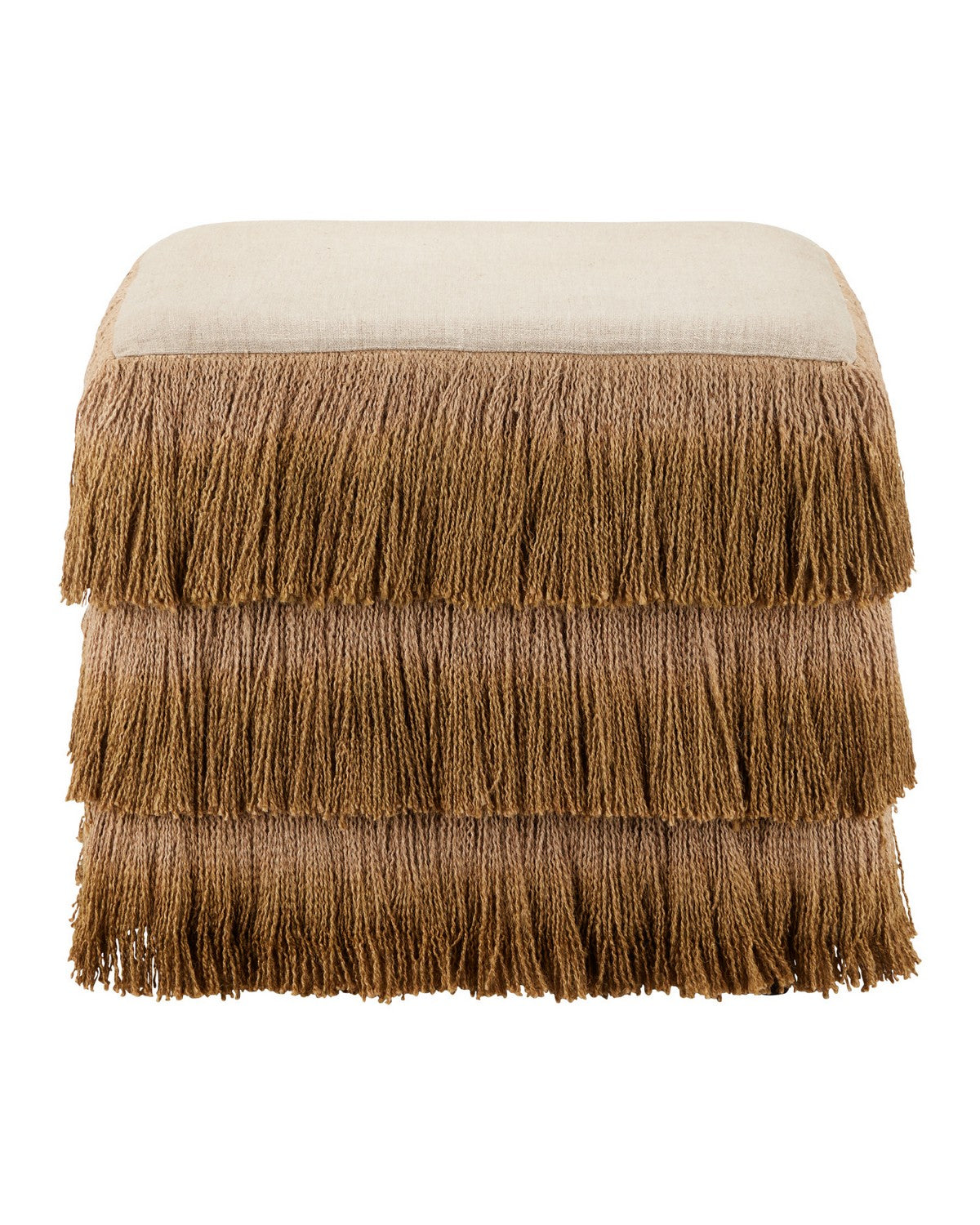 Currey and Company - 7000-1302 - Ottoman - Jute - Bronze / Beige