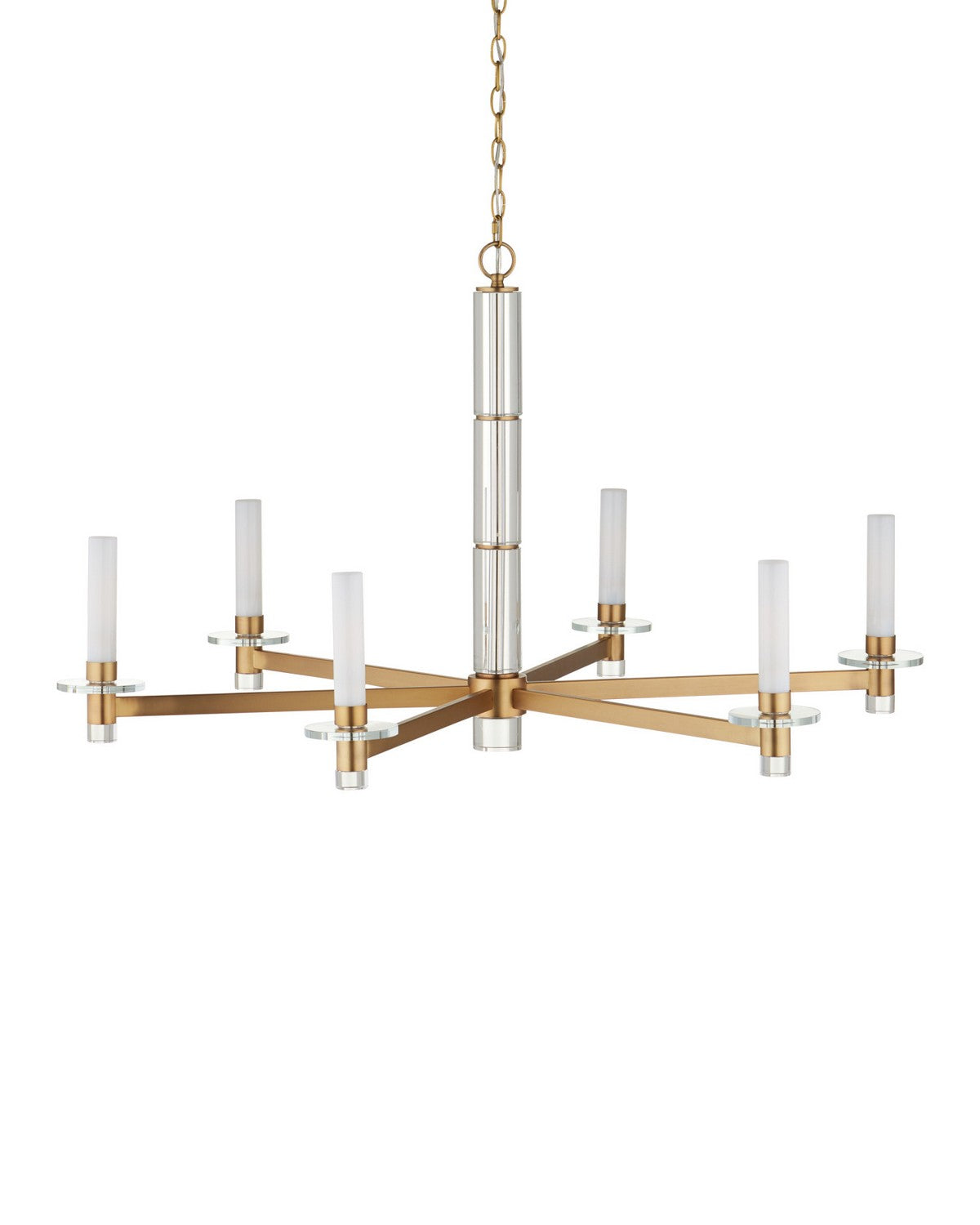 Currey and Company - 9000-1464 - LED Chandelier - Marcelo - Clear / Antique Brass / White