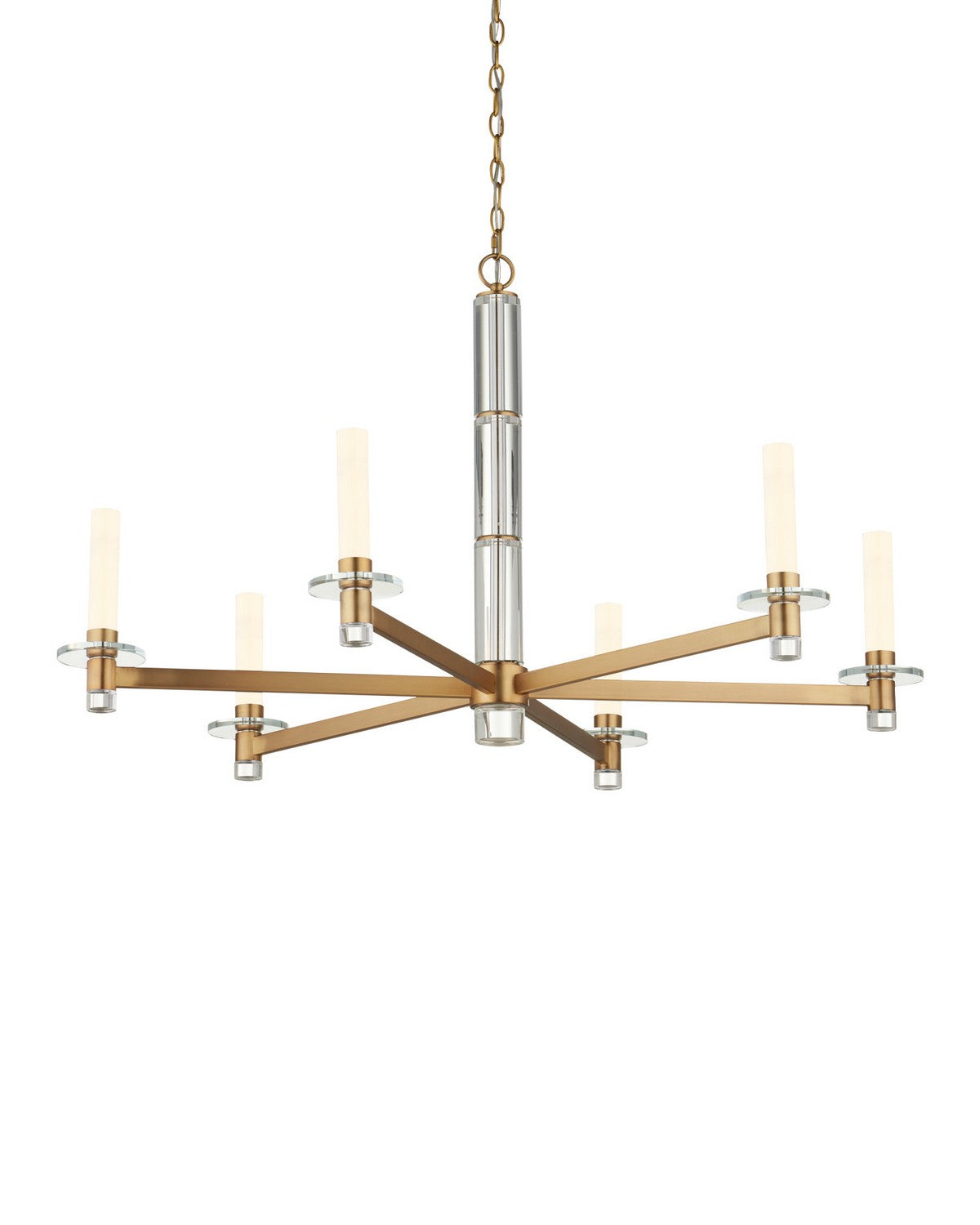 Currey and Company - 9000-1464 - LED Chandelier - Marcelo - Clear / Antique Brass / White