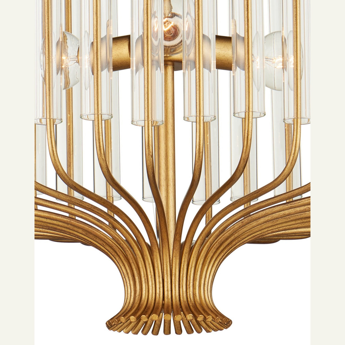 Currey and Company - 9000-1484 - Three Light Chandelier - Faraday - Brushed Brass / Clear