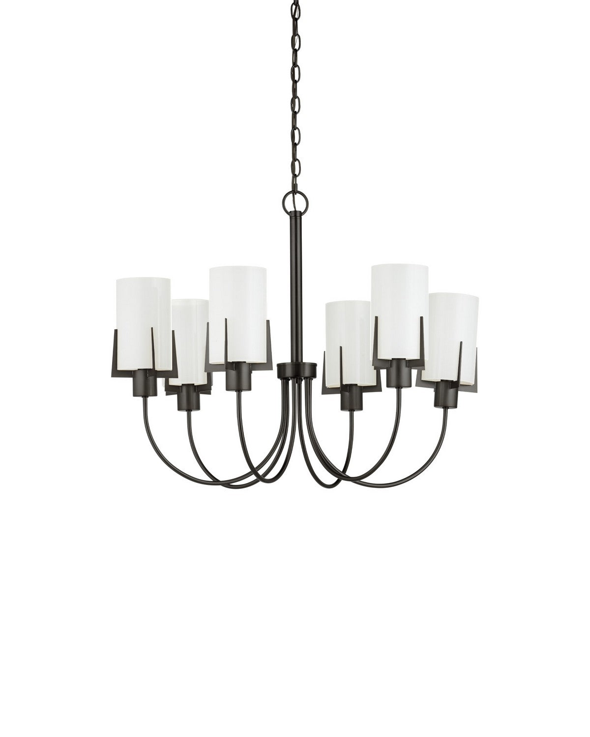 Currey and Company - 9000-1492 - Six Light Chandelier - Macklin - Oil Rubbed Bronze / White